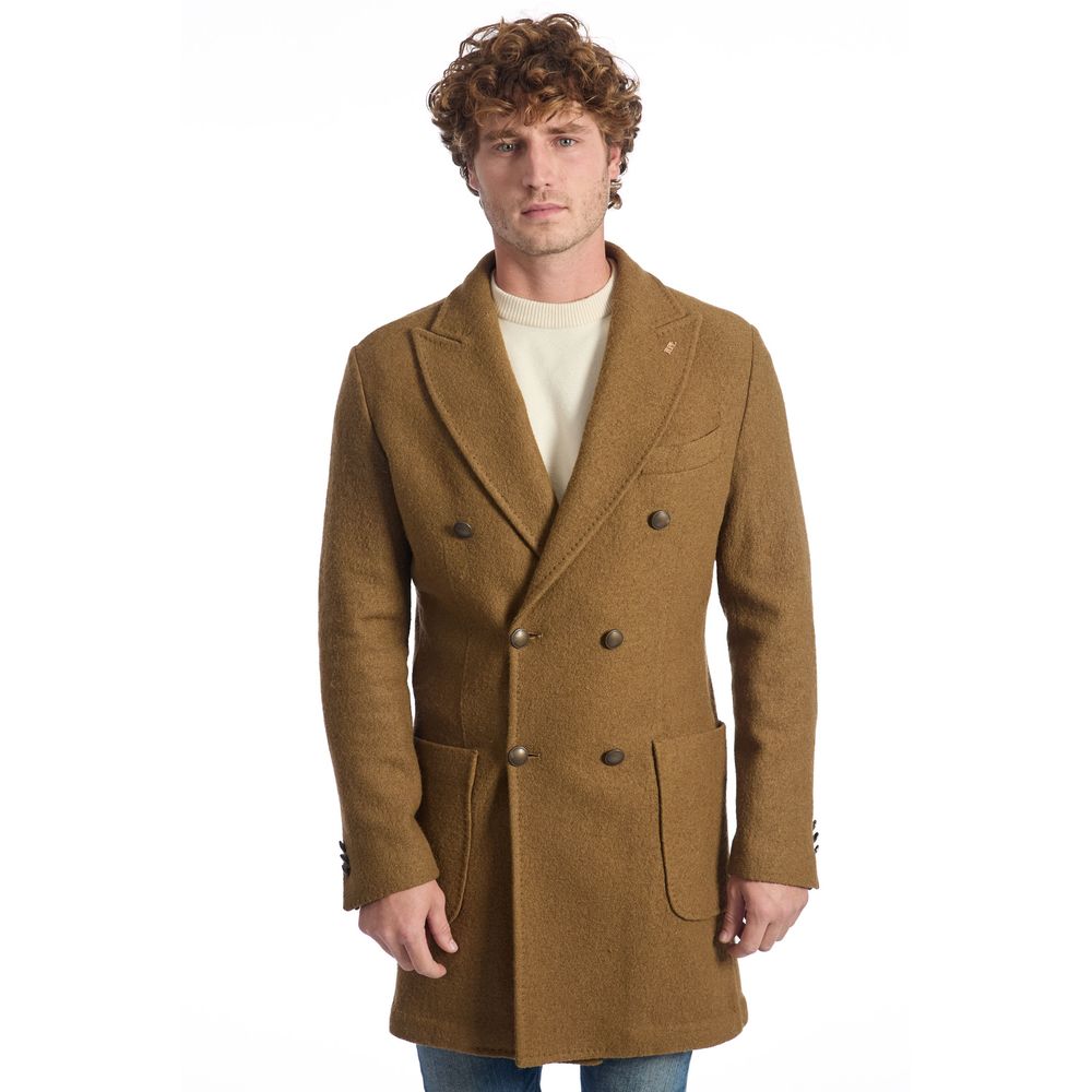 Roberto Pepe Luxury Brown Wool Men's Jacket
