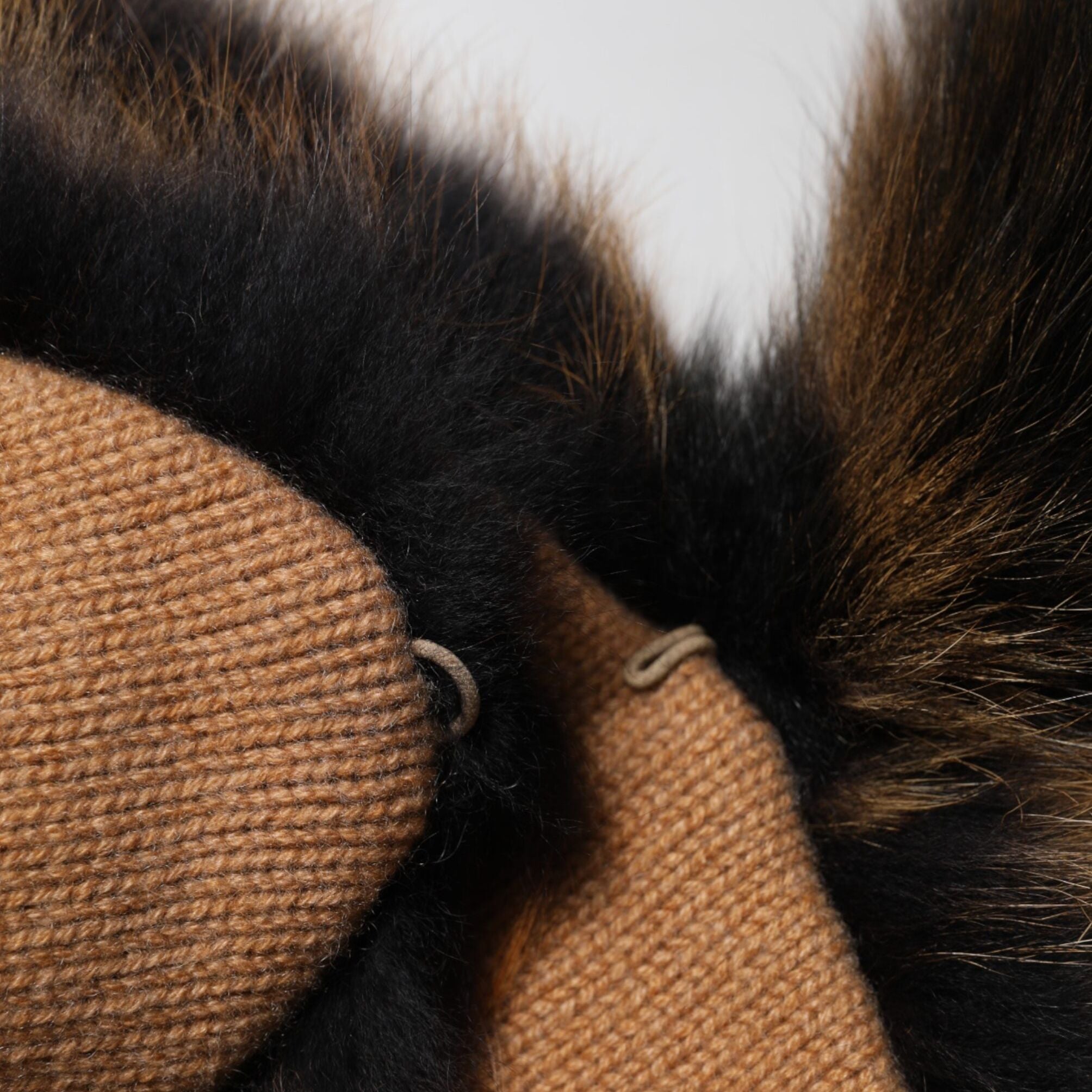 Dolce & Gabbana Brown Red Fox Fur Neck Cashmere Warmer Scarf