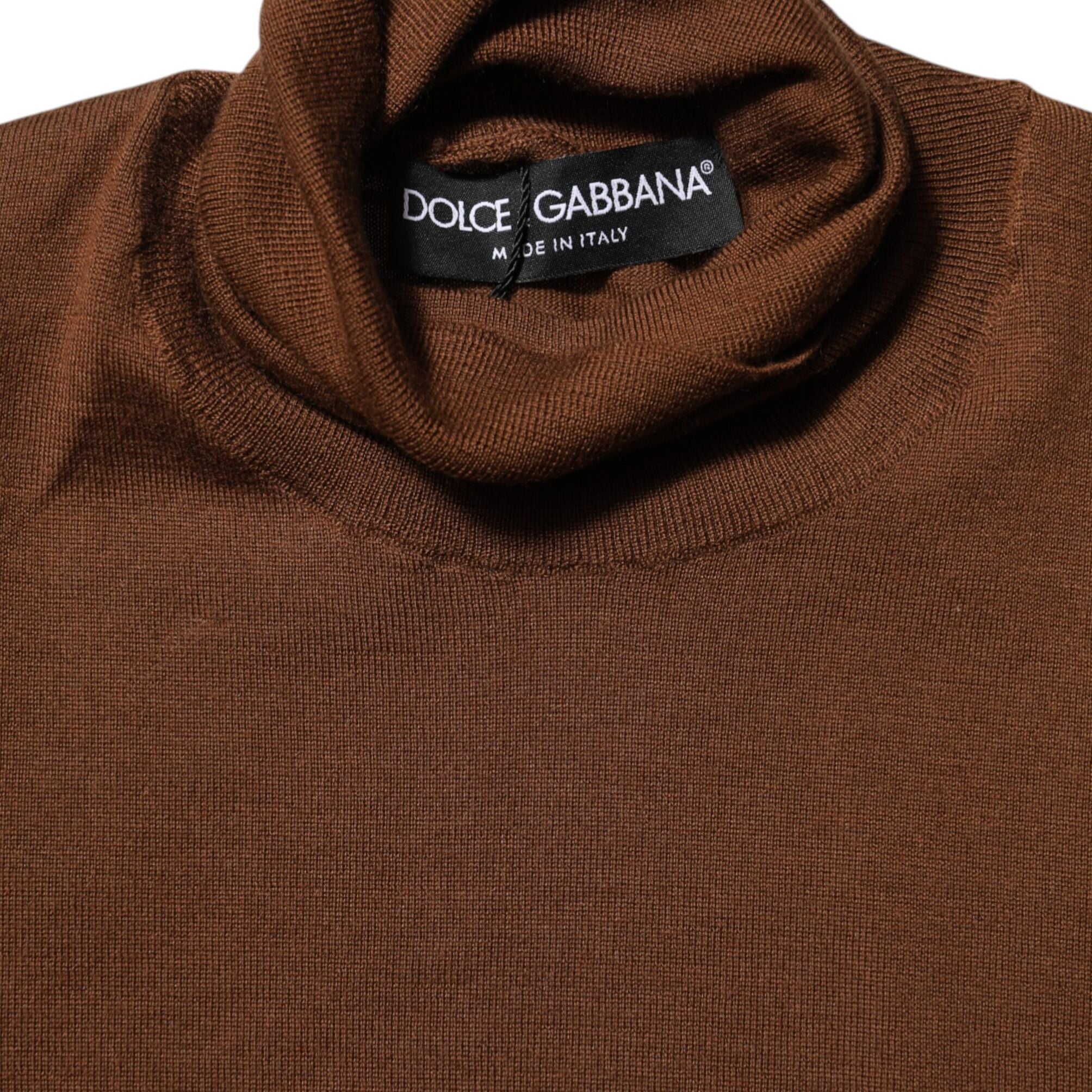 Dolce & Gabbana Brown Cashmere Turtle Neck Pullover Sweater