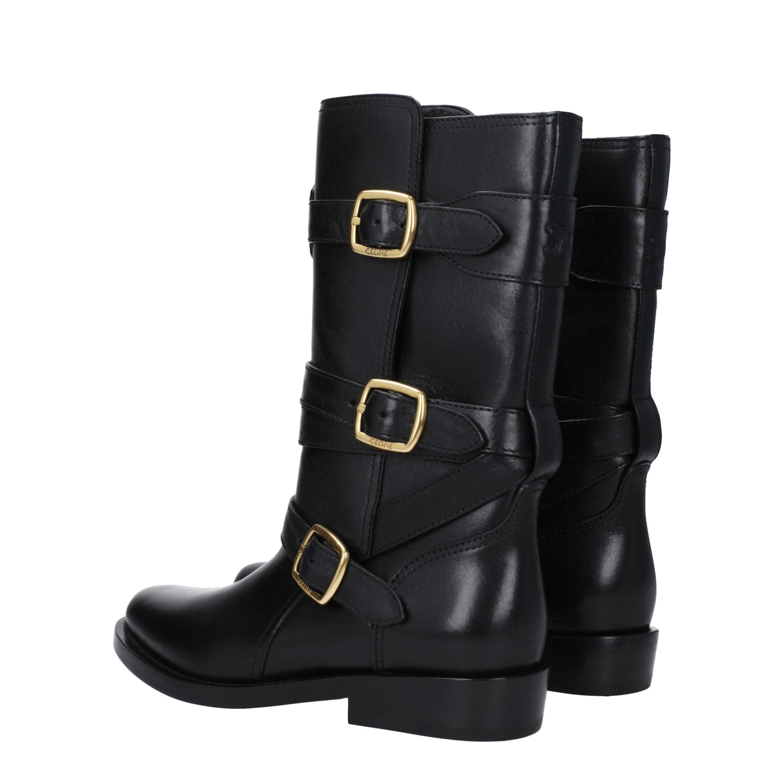 Celine Black Leather Boots