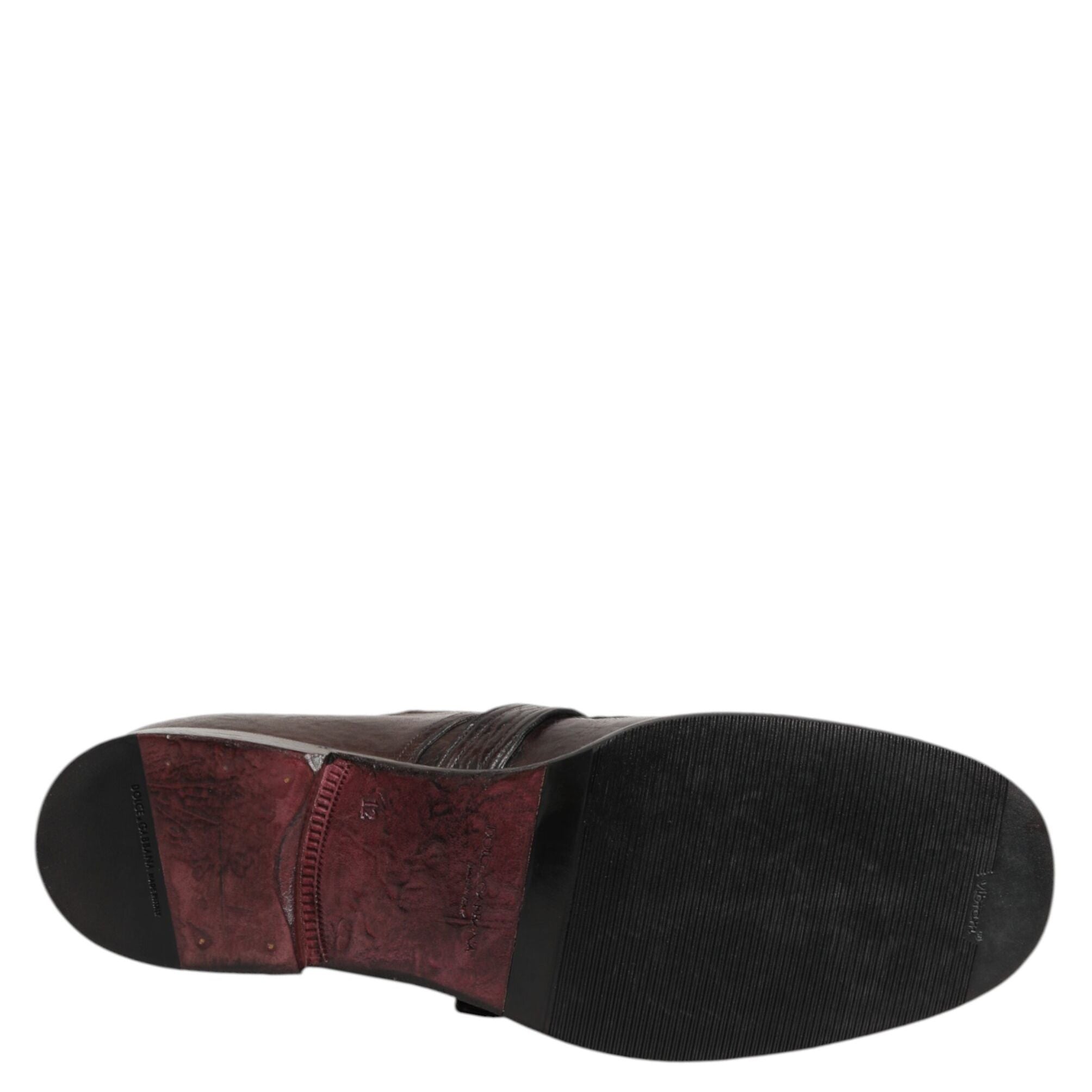 Dolce & Gabbana Brown Leather Monk Strap Formal Derby Shoes