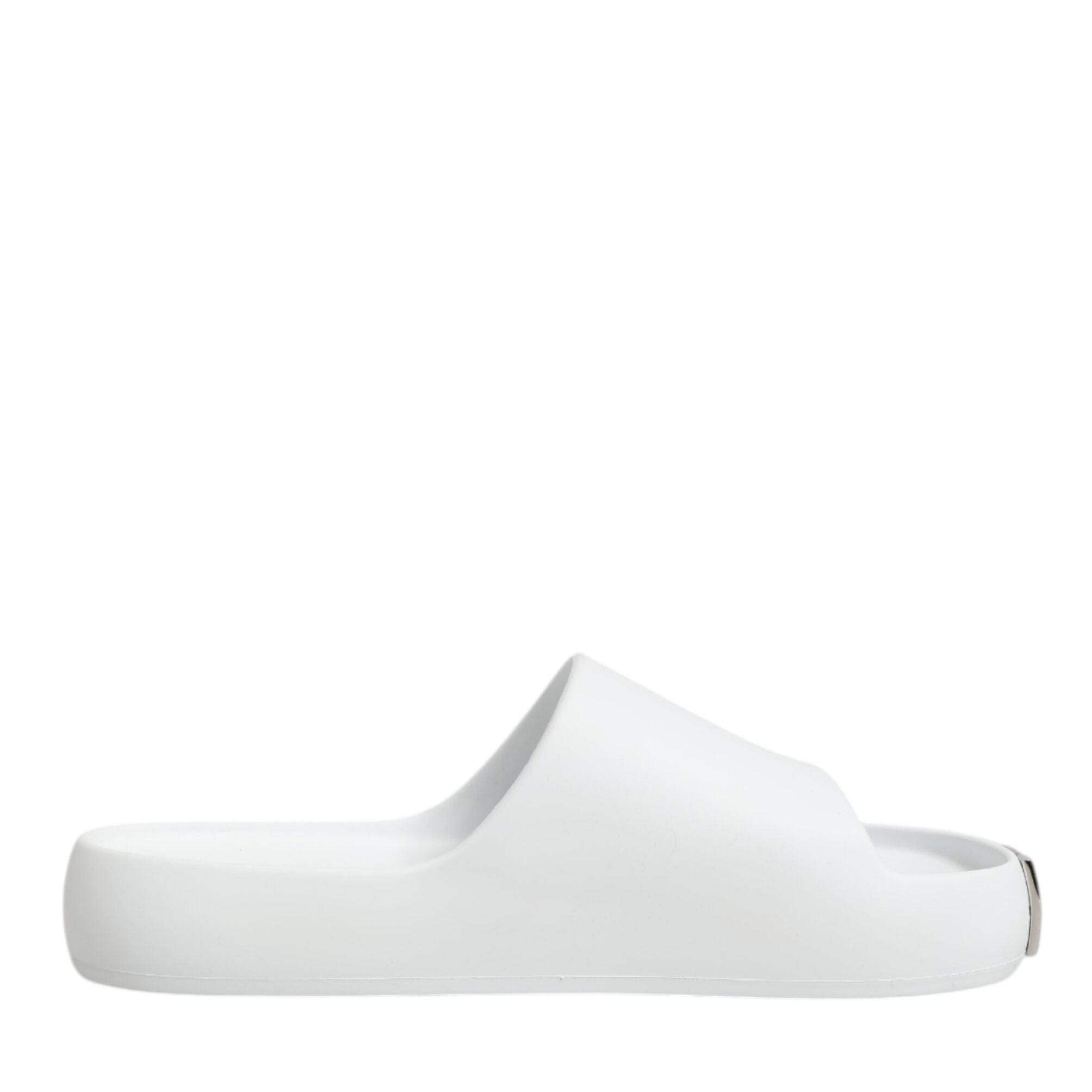 Dolce & Gabbana White Logo Slides Sandals Men Beachwear Shoes