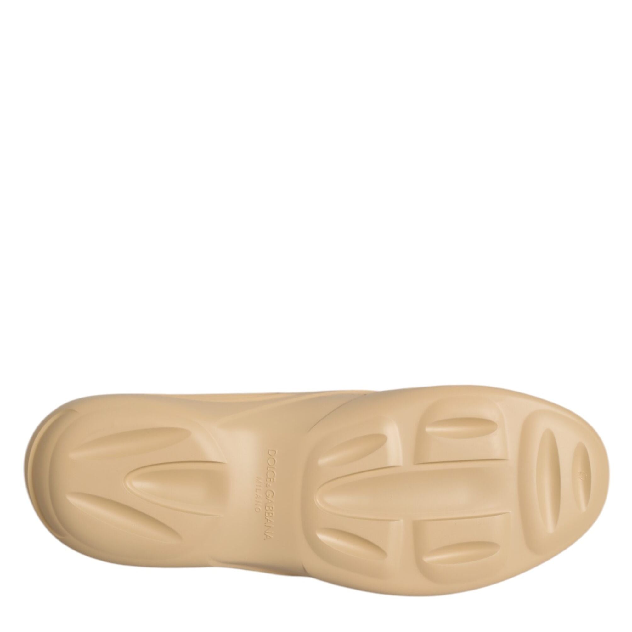 Dolce & Gabbana Beige Rubber Slides Low Top Sneakers Shoes