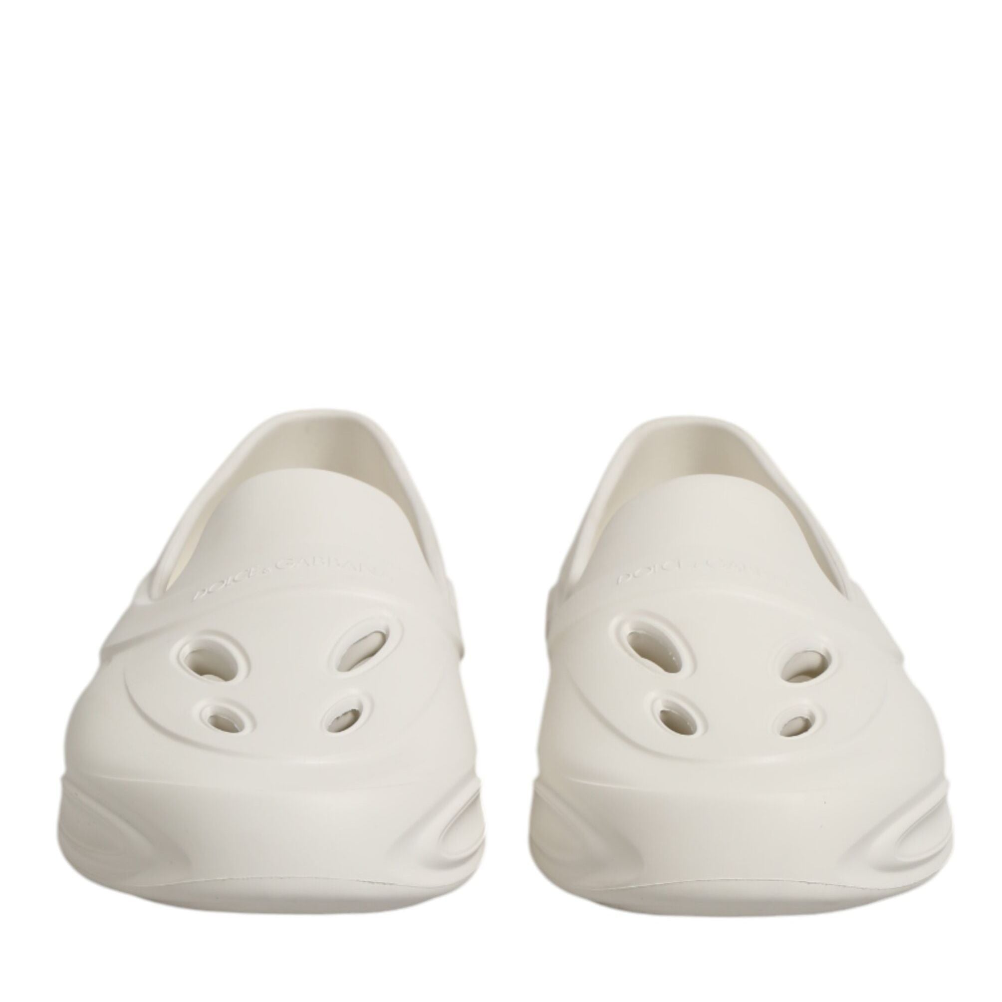 Dolce & Gabbana White Rubber Slides Low Top Sneakers Shoes