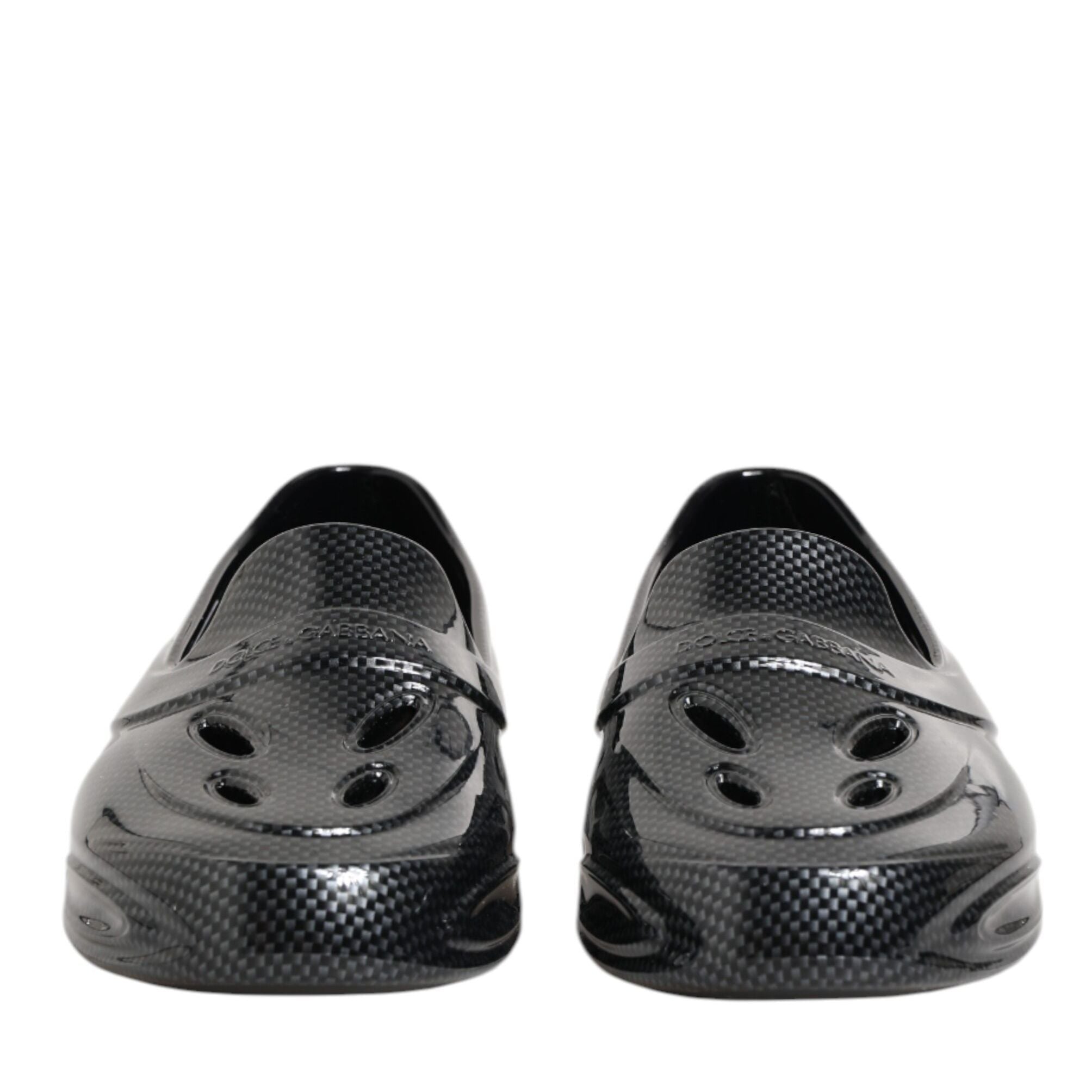 Dolce & Gabbana Black Rubber Slides Low Top Sneakers Shoes