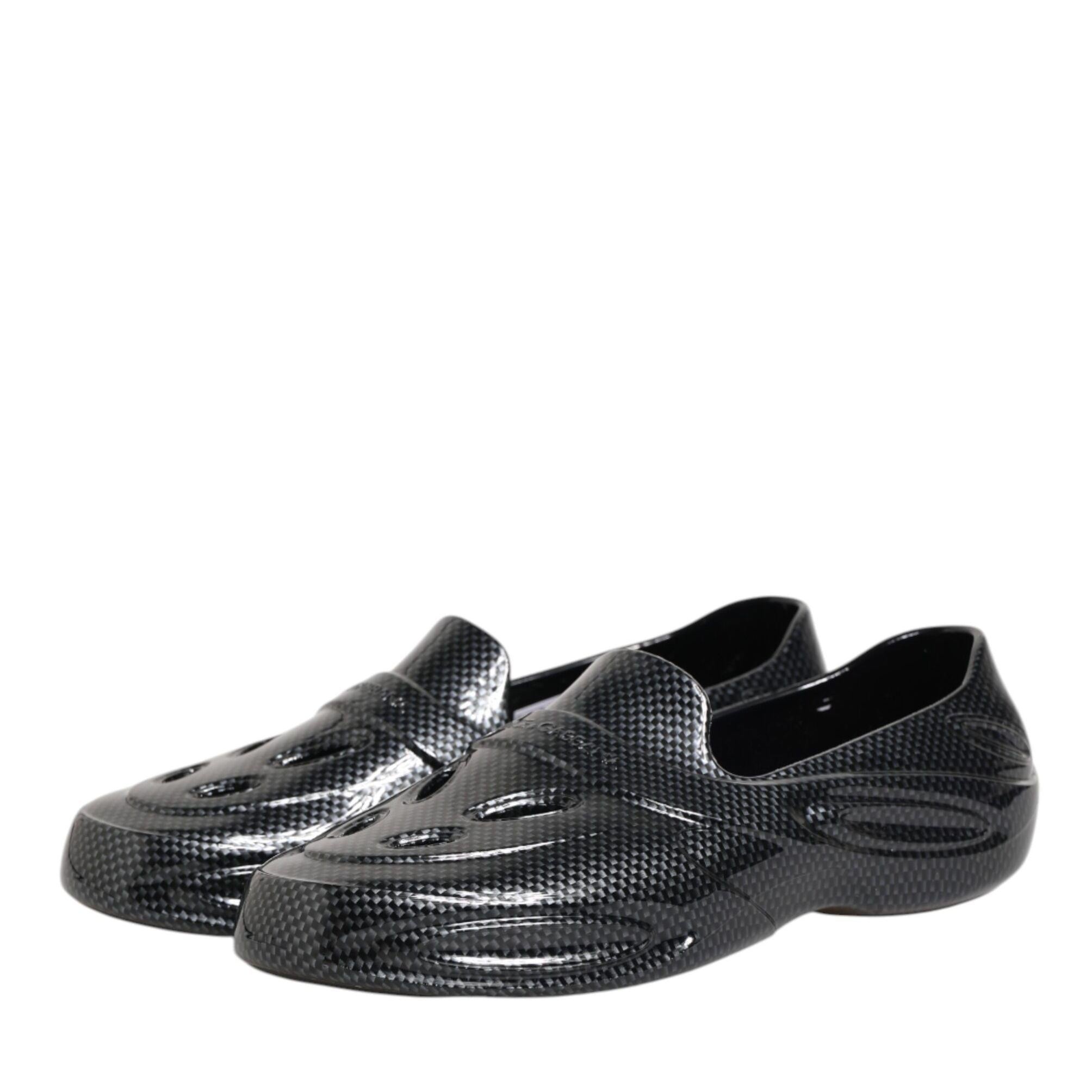 Dolce & Gabbana Black Rubber Slides Low Top Sneakers Shoes