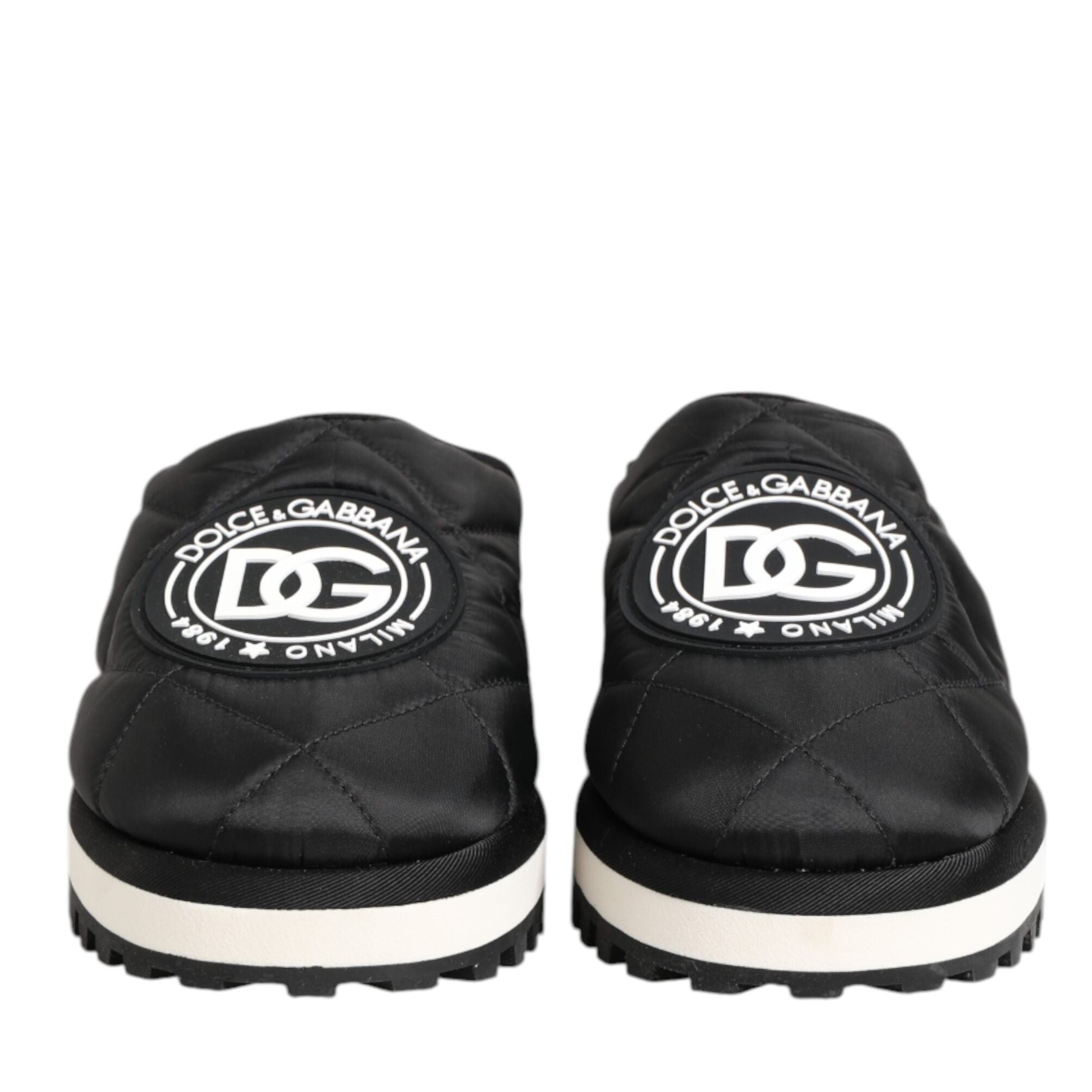 Dolce & Gabbana Black Nylon Low Top Slip On Sneaker Shoes
