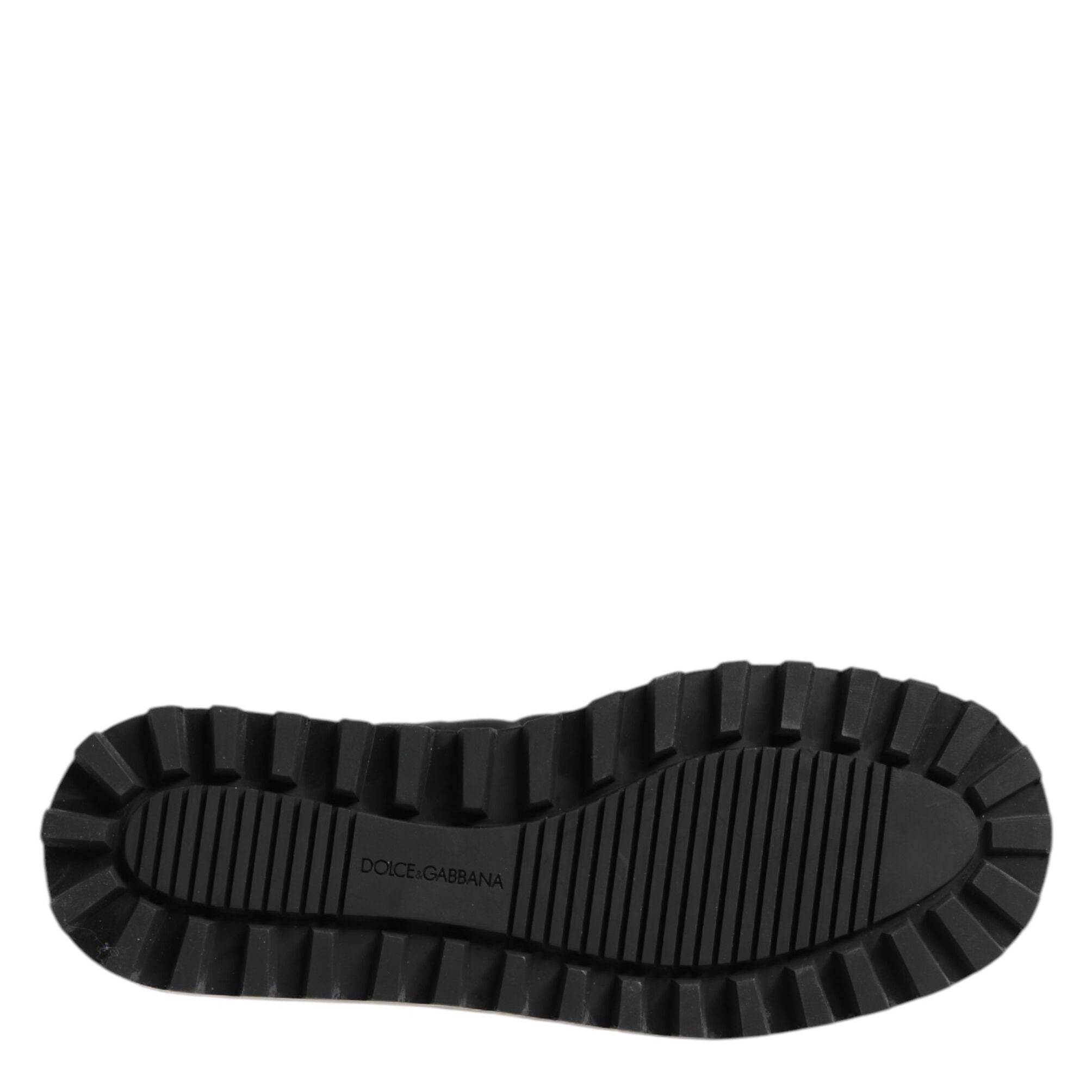 Dolce & Gabbana Black Nylon Low Top Slip On Sneaker Shoes
