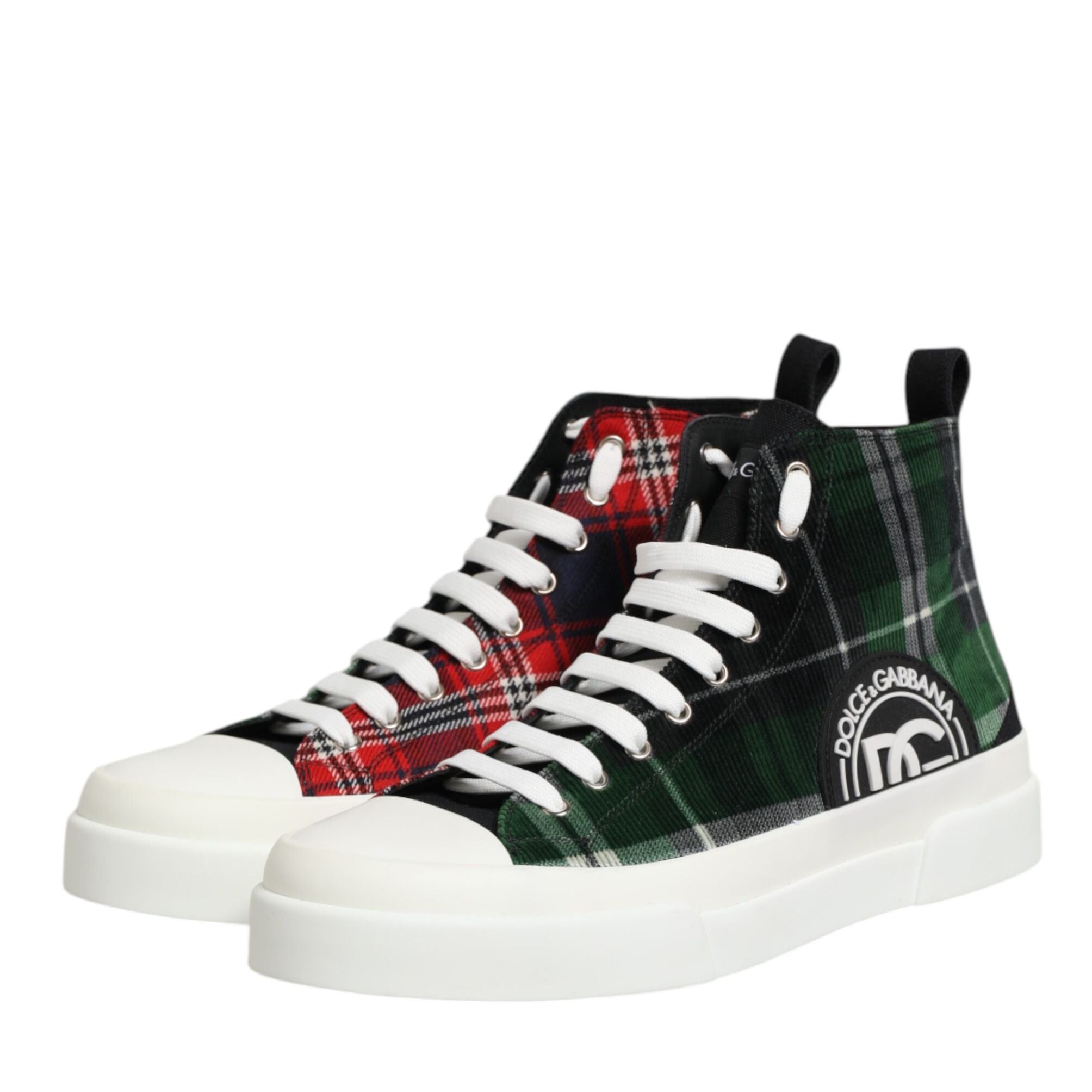 Dolce & Gabbana Multicolor DG Logo Men High Top Sneakers Shoes