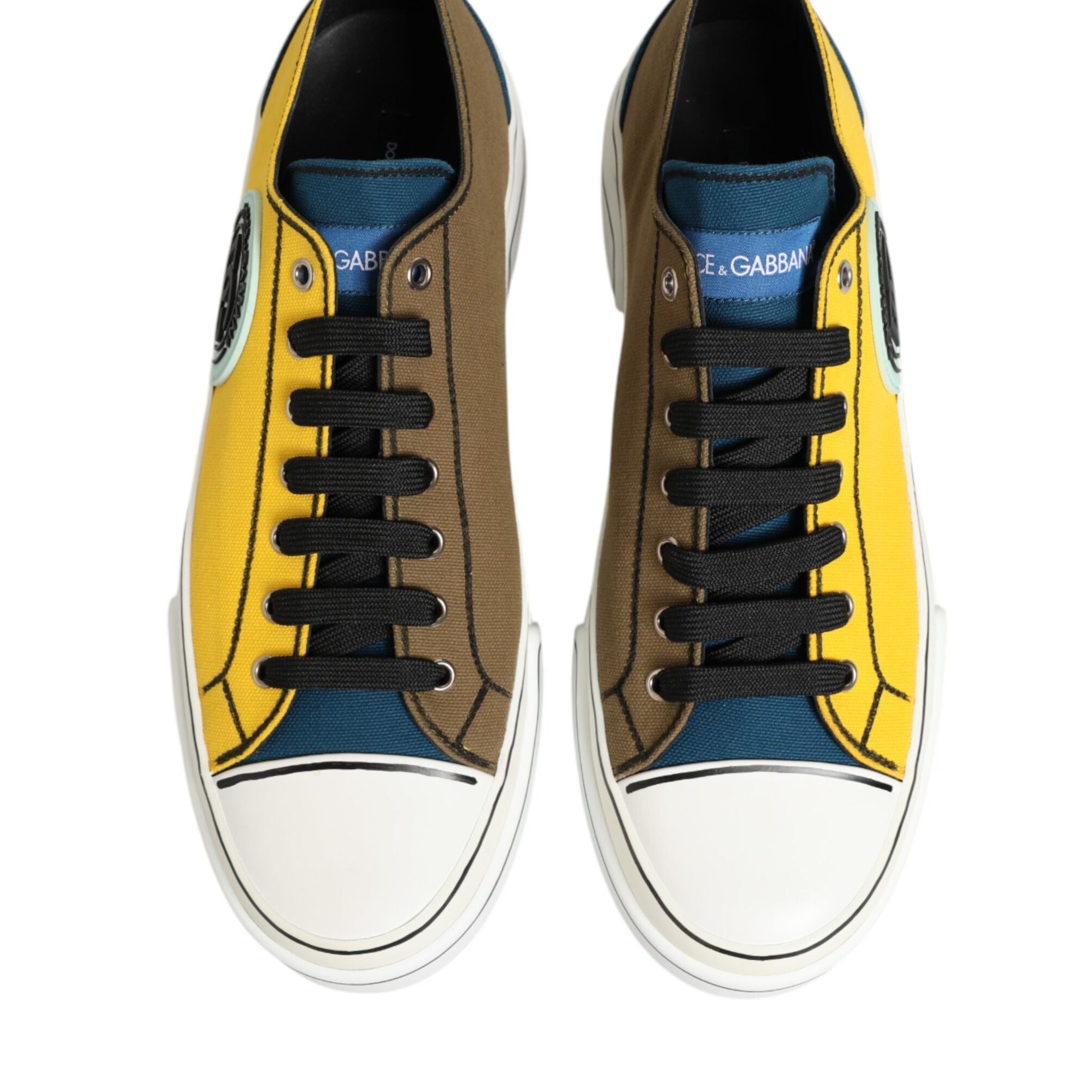 Dolce & Gabbana Multicolor Cotton Logo Low Top Sneakers Shoes