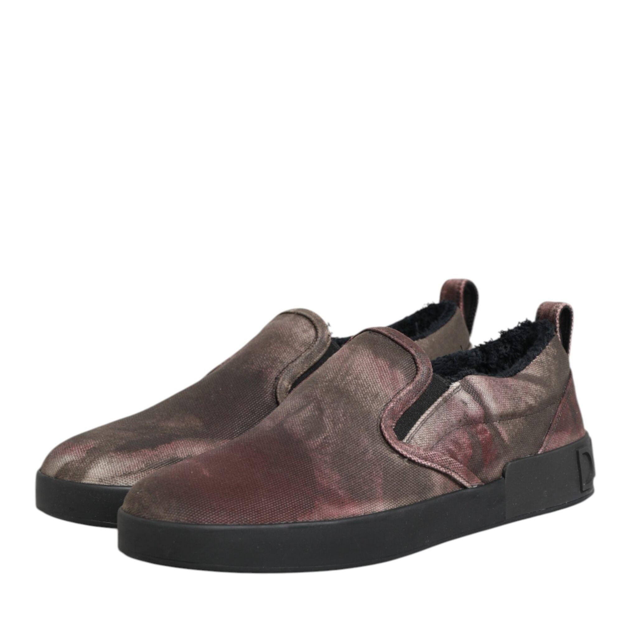 Dolce & Gabbana Multicolor Cotton Low Top Slip On Men Sneakers Shoes