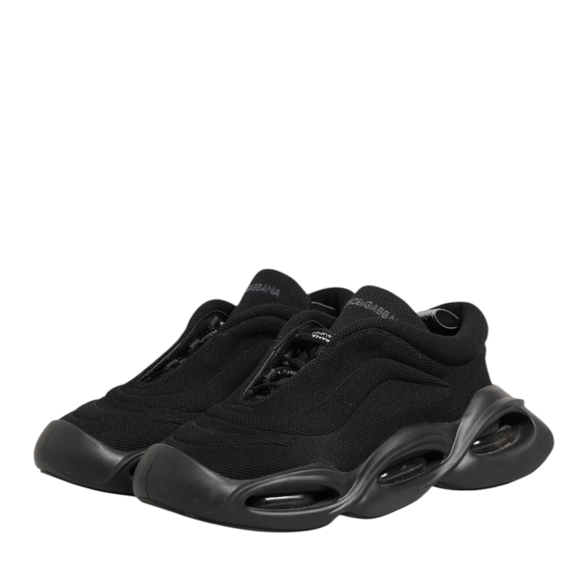 Dolce & Gabbana Black Lace Up Wave Low Top Men Sneaker Shoes