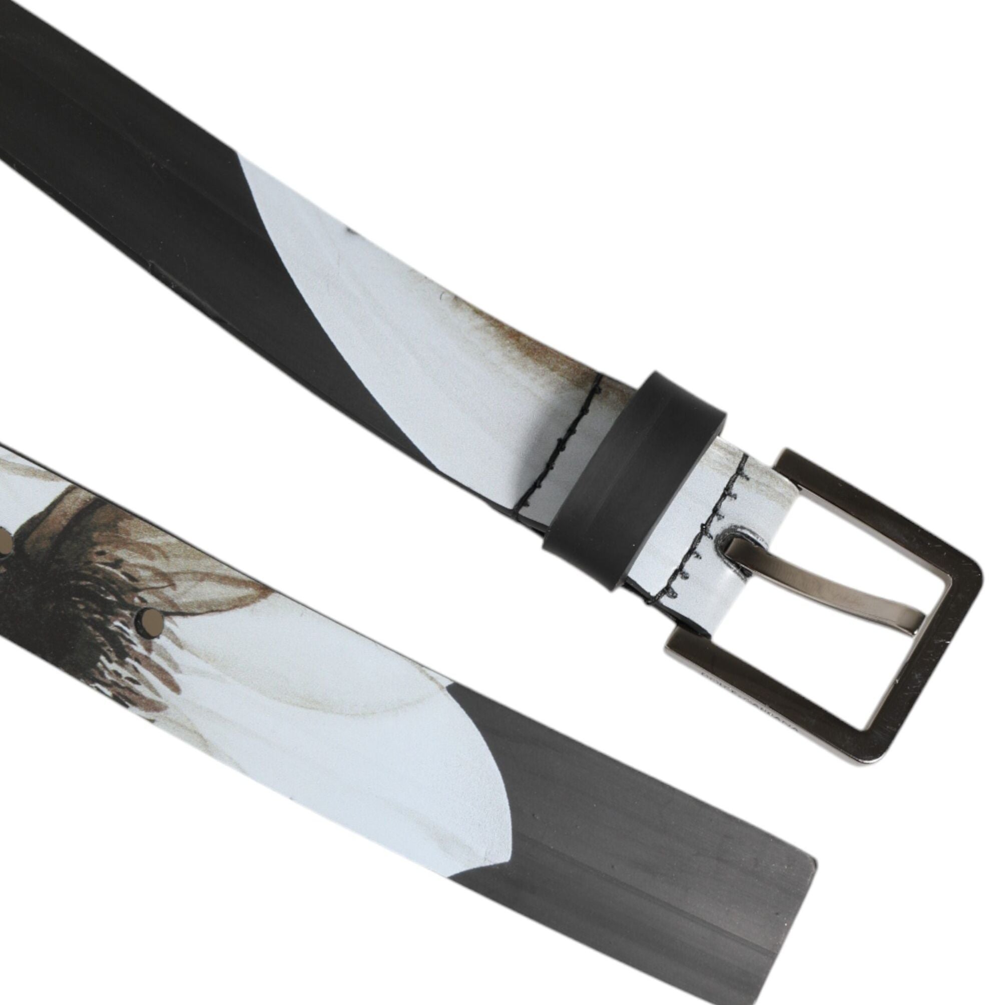 Dolce & Gabbana Multicolor PVC Floral Silver Buckle Men Belt