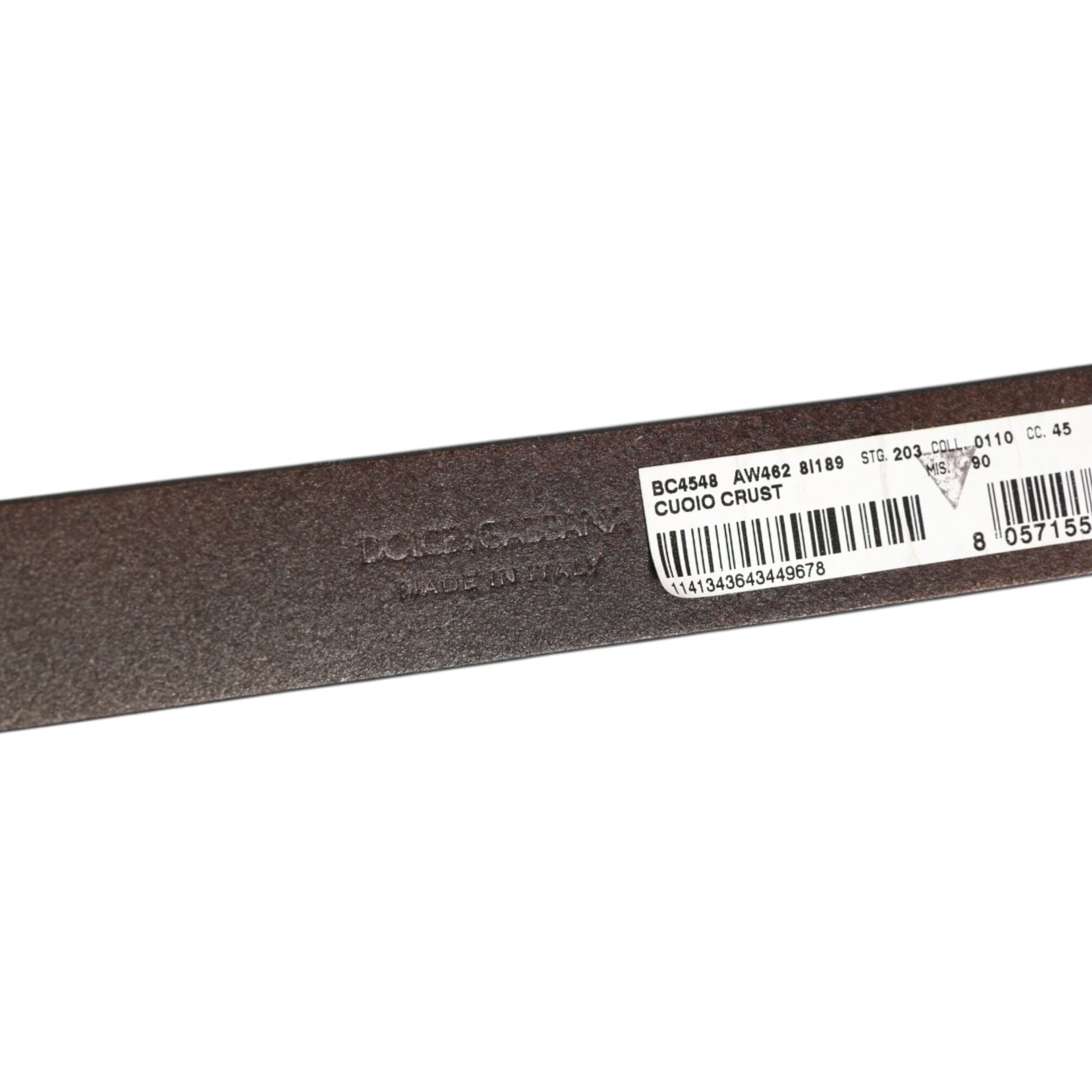 Dolce & Gabbana Brown Classic Gold Metal Logo Buckle Men Belt