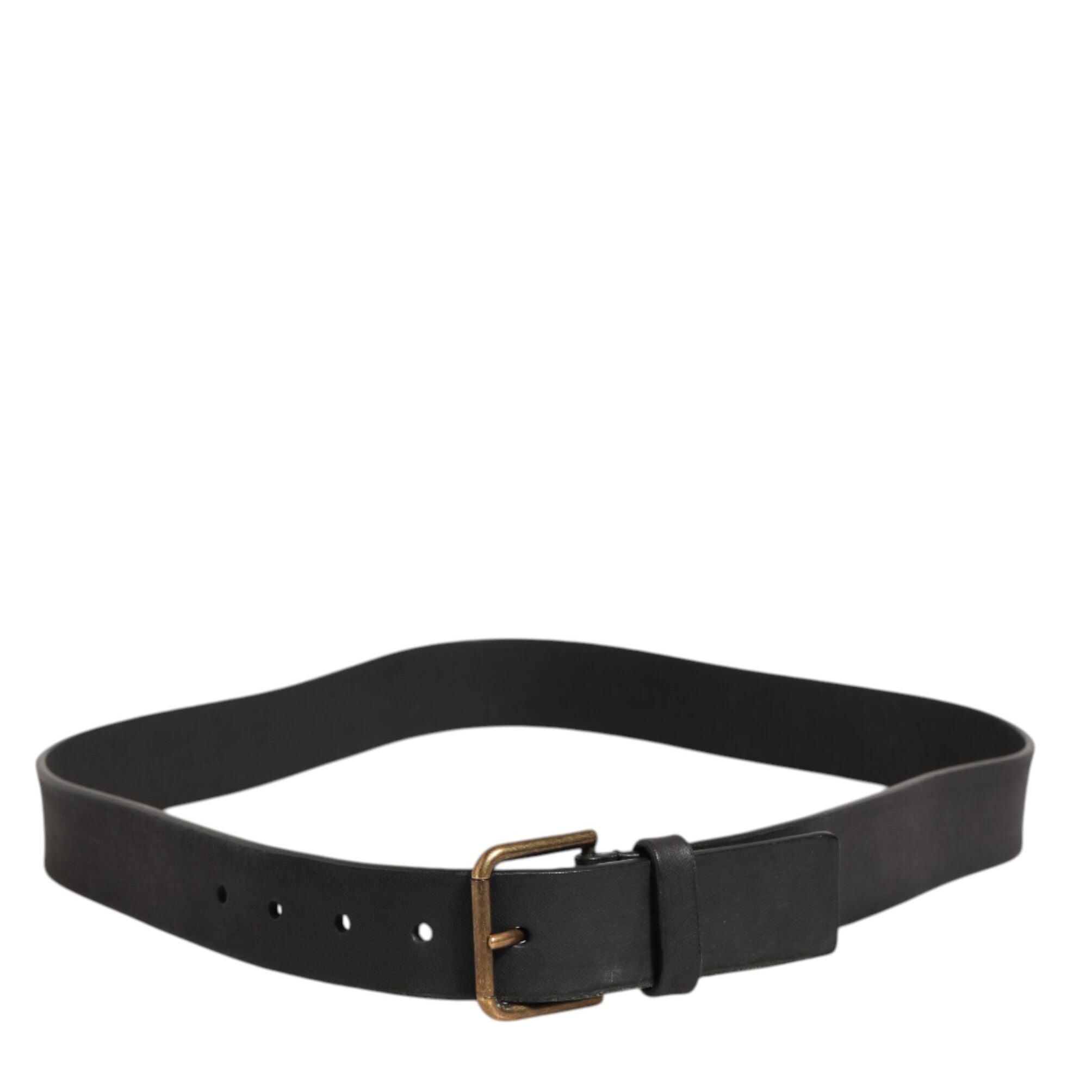 Dolce & Gabbana Black Leather Metal Buckle Classic Men Belt