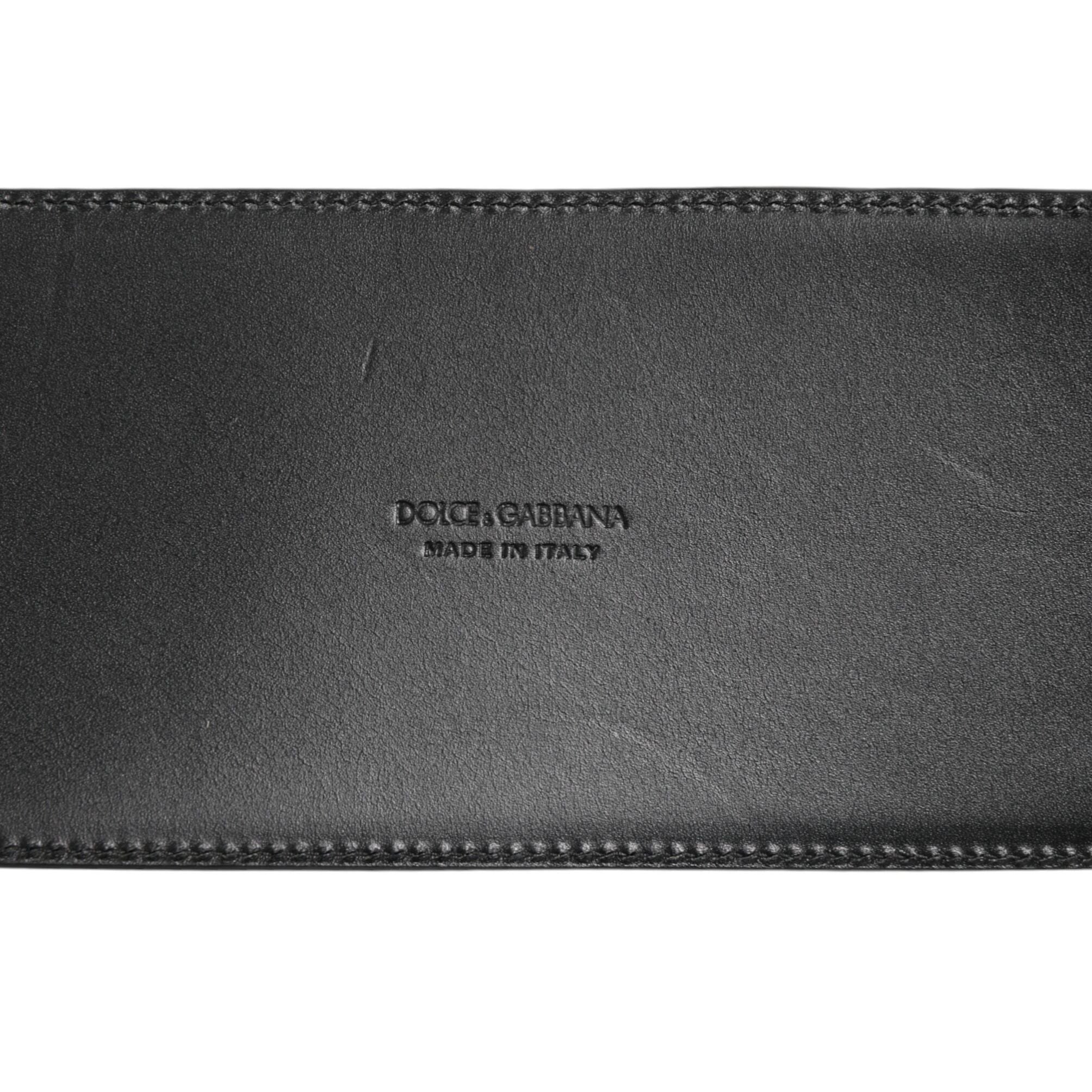 Dolce & Gabbana Black Leather 4-Strap Metal Multi-Buckle Belt