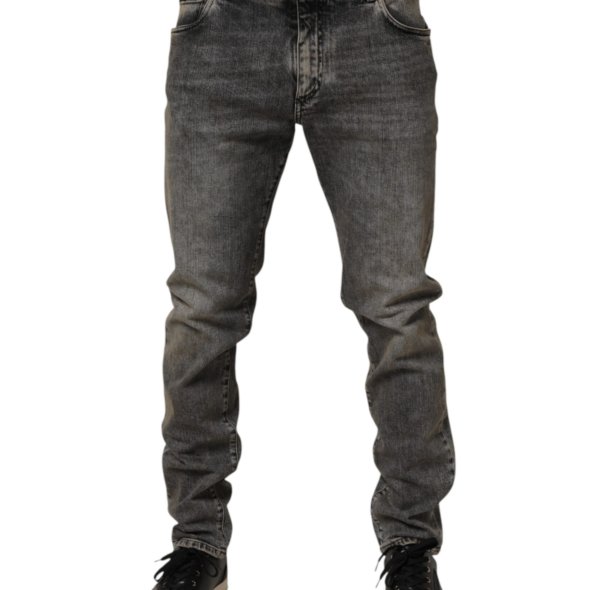 Dolce & Gabbana Gray Cotton Stretch Slim Fit Men Denim Jeans