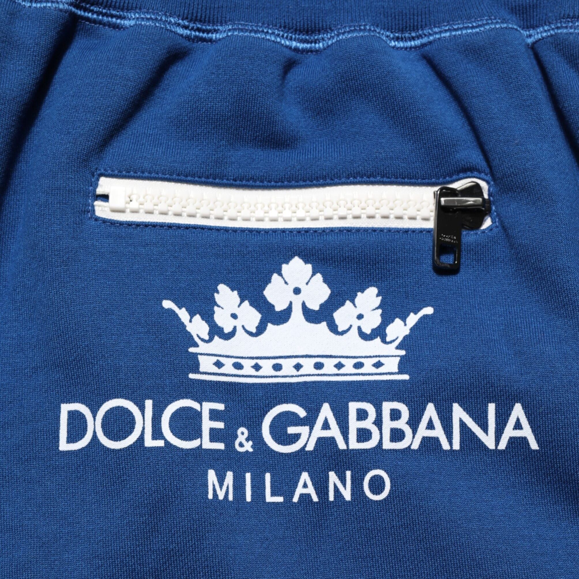 Dolce & Gabbana Blue Cotton Blend Bermuda Sweatpants Shorts