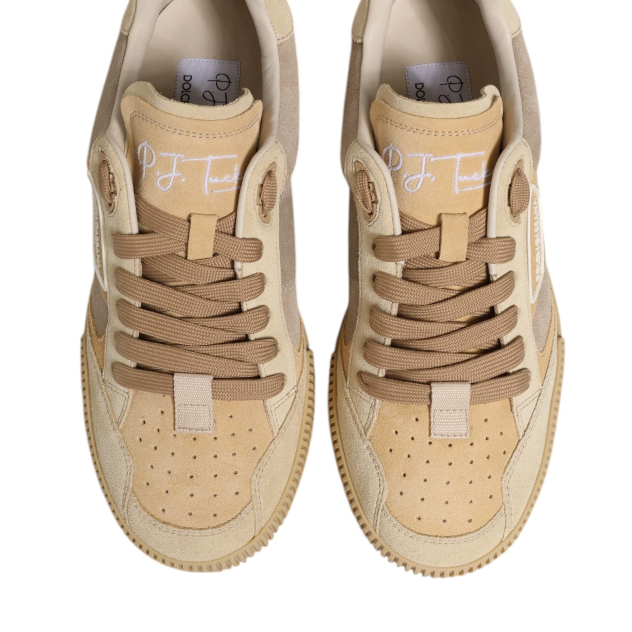 Dolce & Gabbana Beige Leather Miami Low Top Sneakers Men Shoes