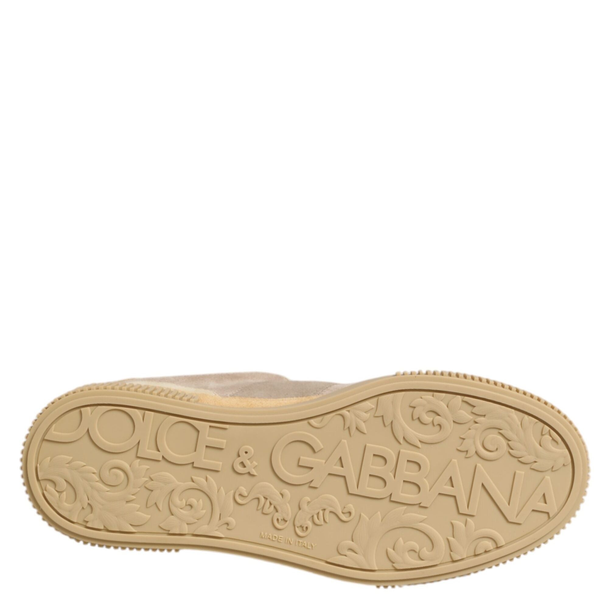 Dolce & Gabbana Beige Leather Miami Low Top Sneakers Men Shoes