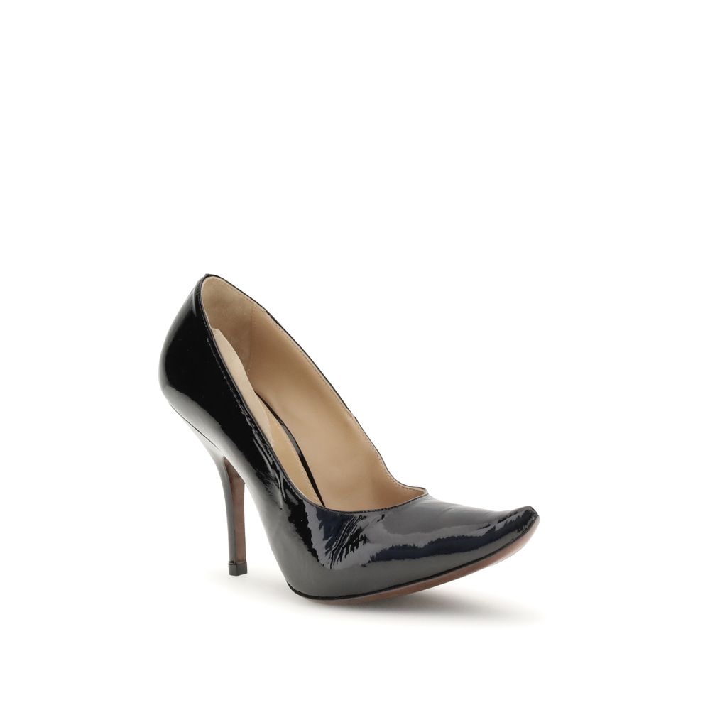 Maison Margiela Black Calf Leather Bos Taurus High Heel Pumps