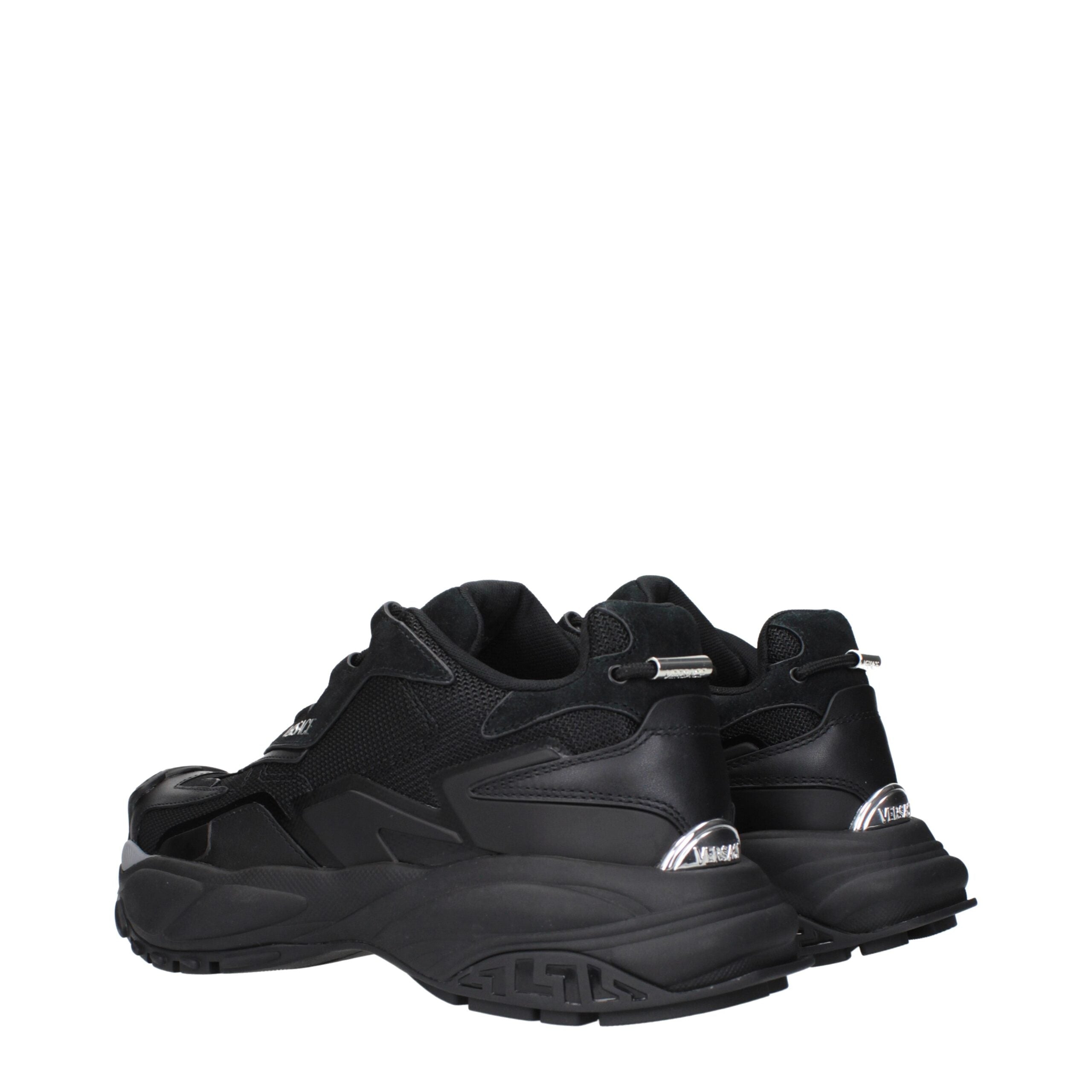 Versace Black Fabric Athletic Sneakers