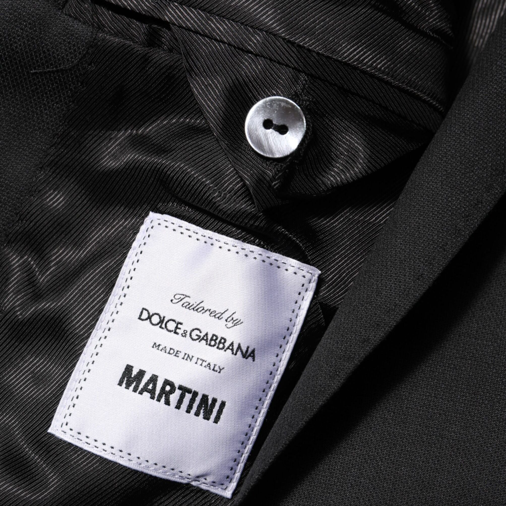 Dolce & Gabbana Dark Gray Single Breasted Men Coat MARTINI Blazer