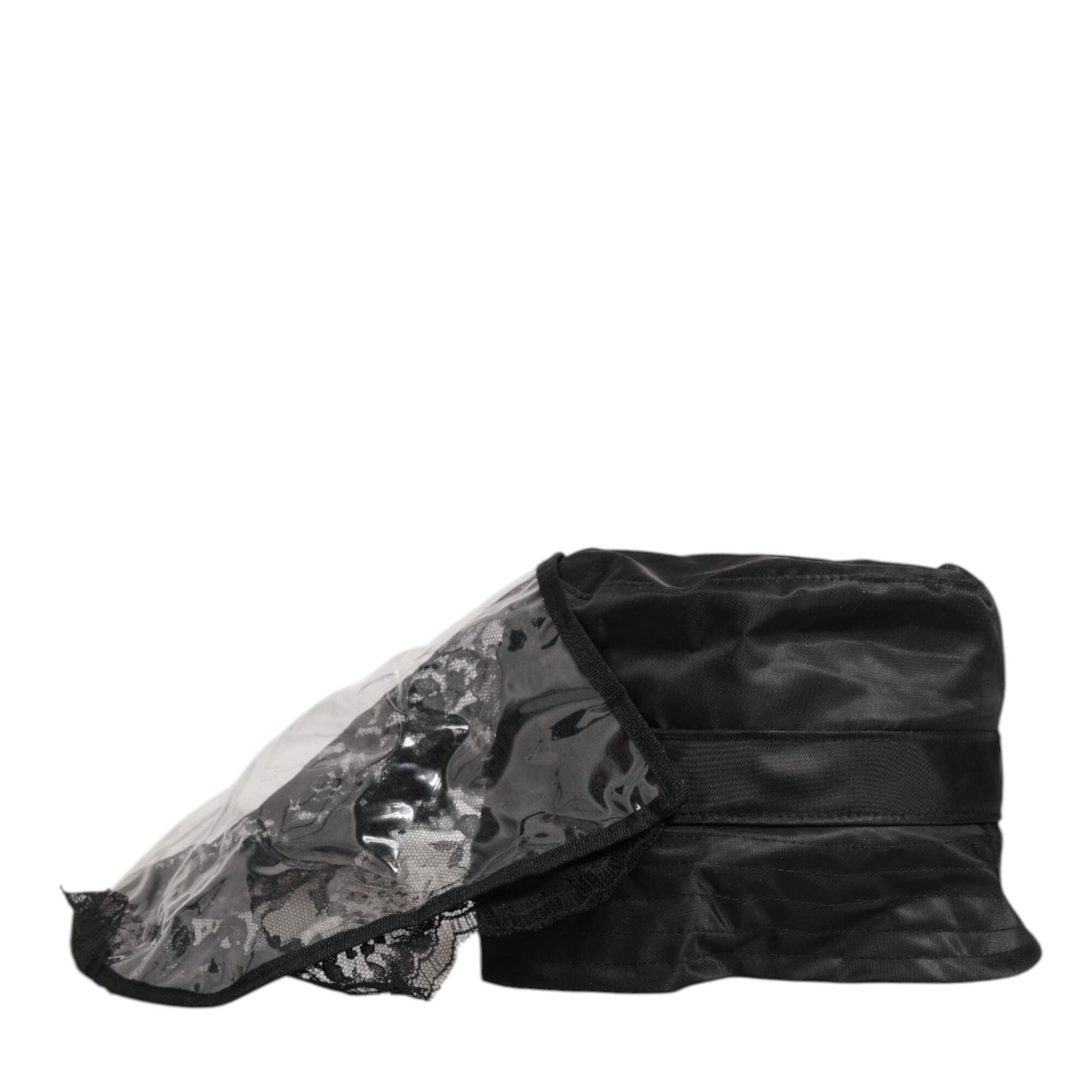 Dolce & Gabbana Black PVC Wide Brim Men Bucket Capello Hat