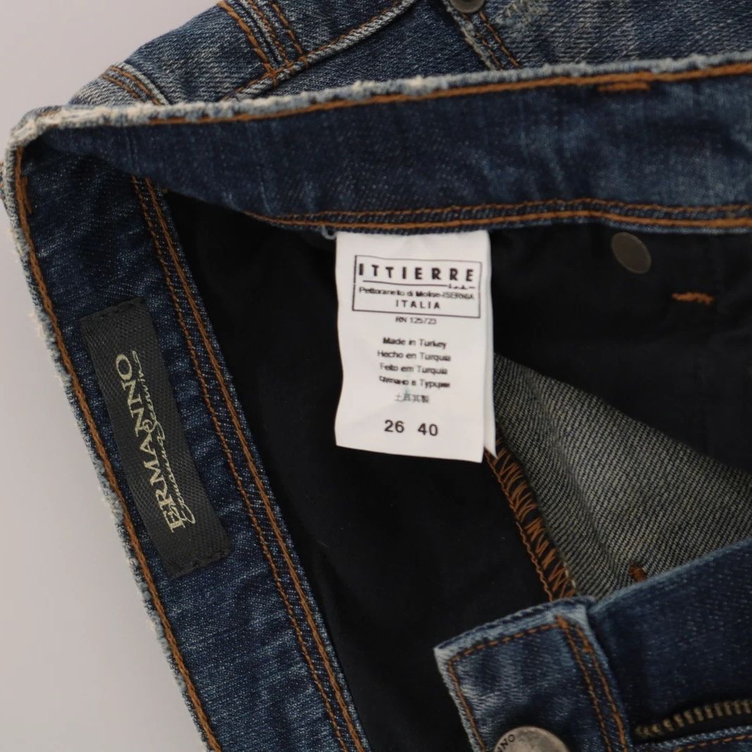 Ermanno Scervino Blue Washed Boot Cut Casual Denim Pants Jeans