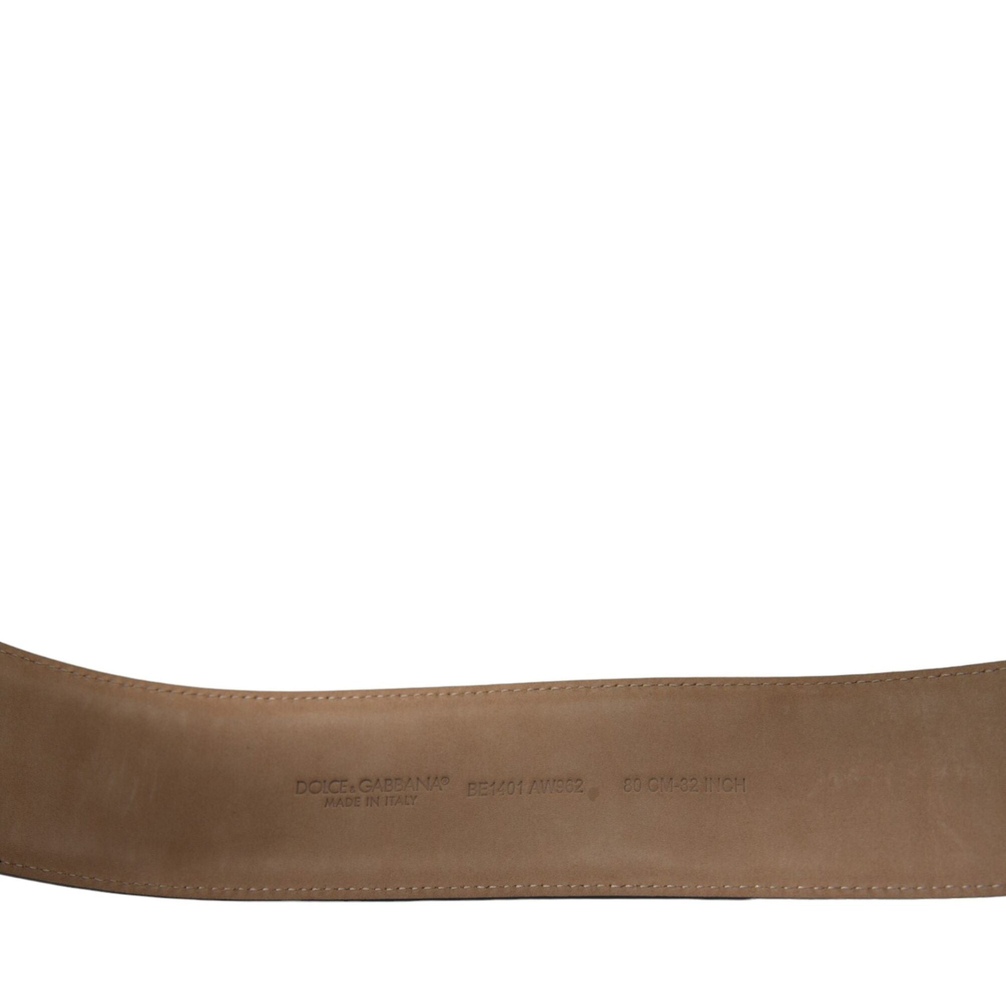 Dolce & Gabbana Black Leather Classic Metal Oval Buckle Belt