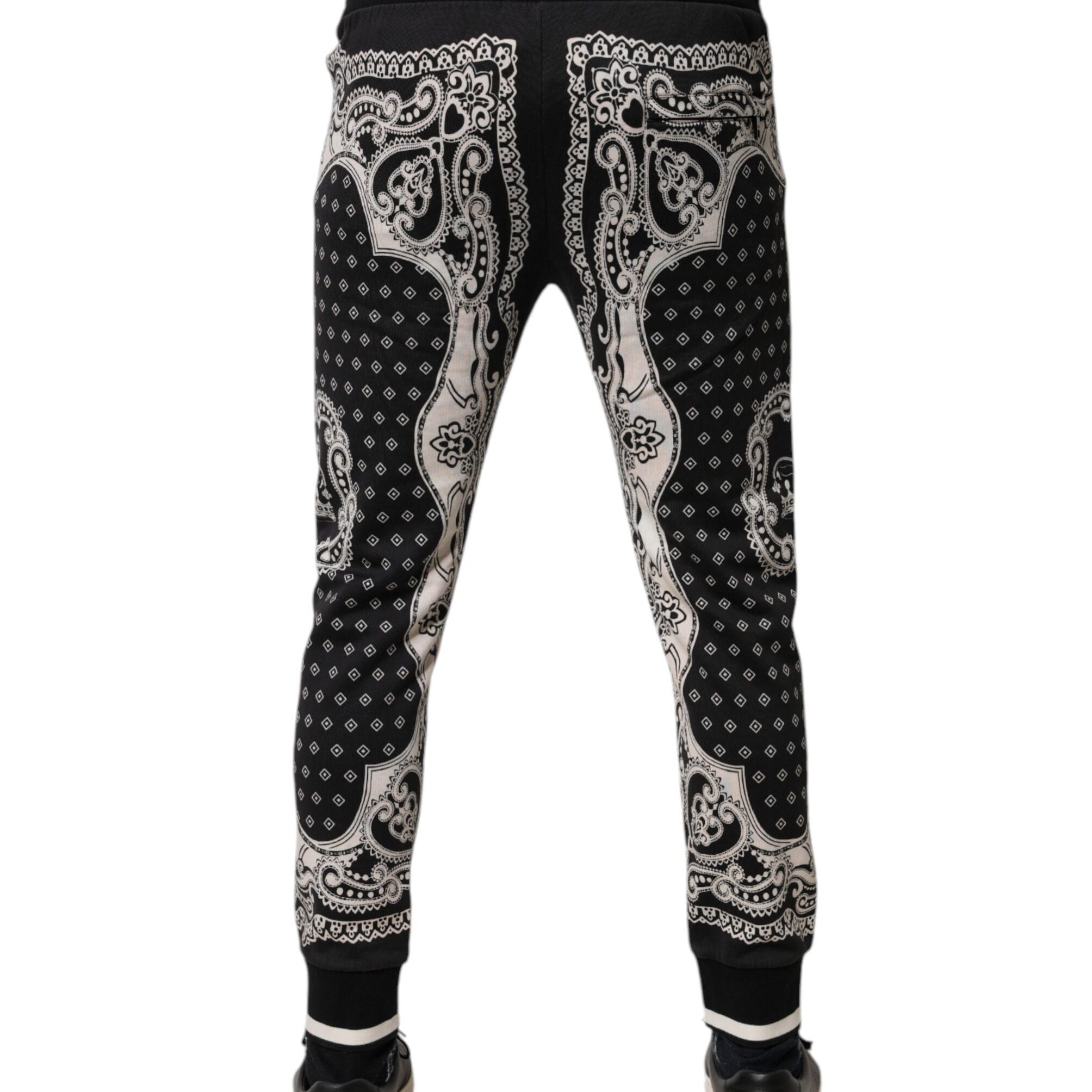Dolce & Gabbana Black Cotton Bandana Jogger Sweatpants Pants