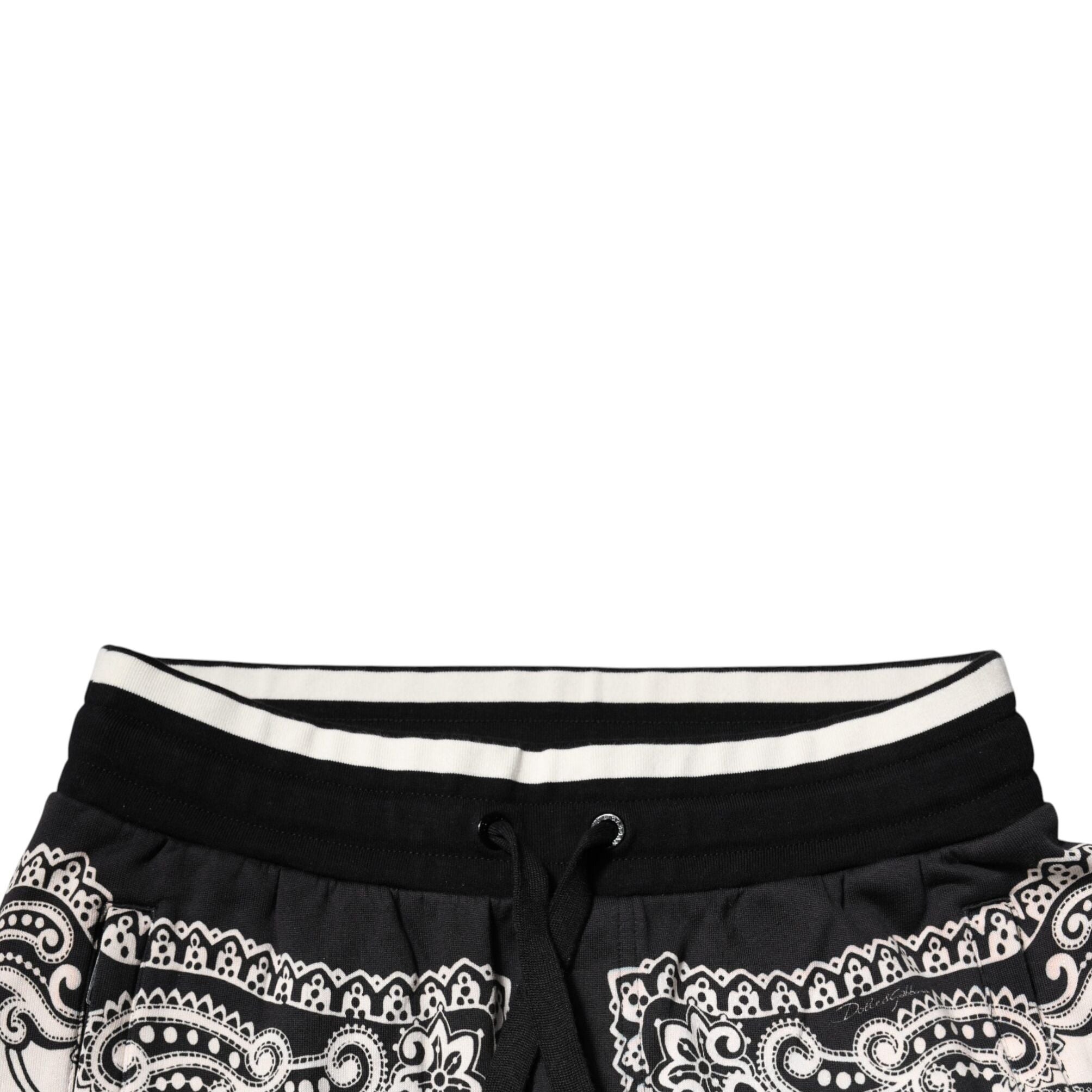 Dolce & Gabbana Black Cotton Bandana Jogger Sweatpants Pants