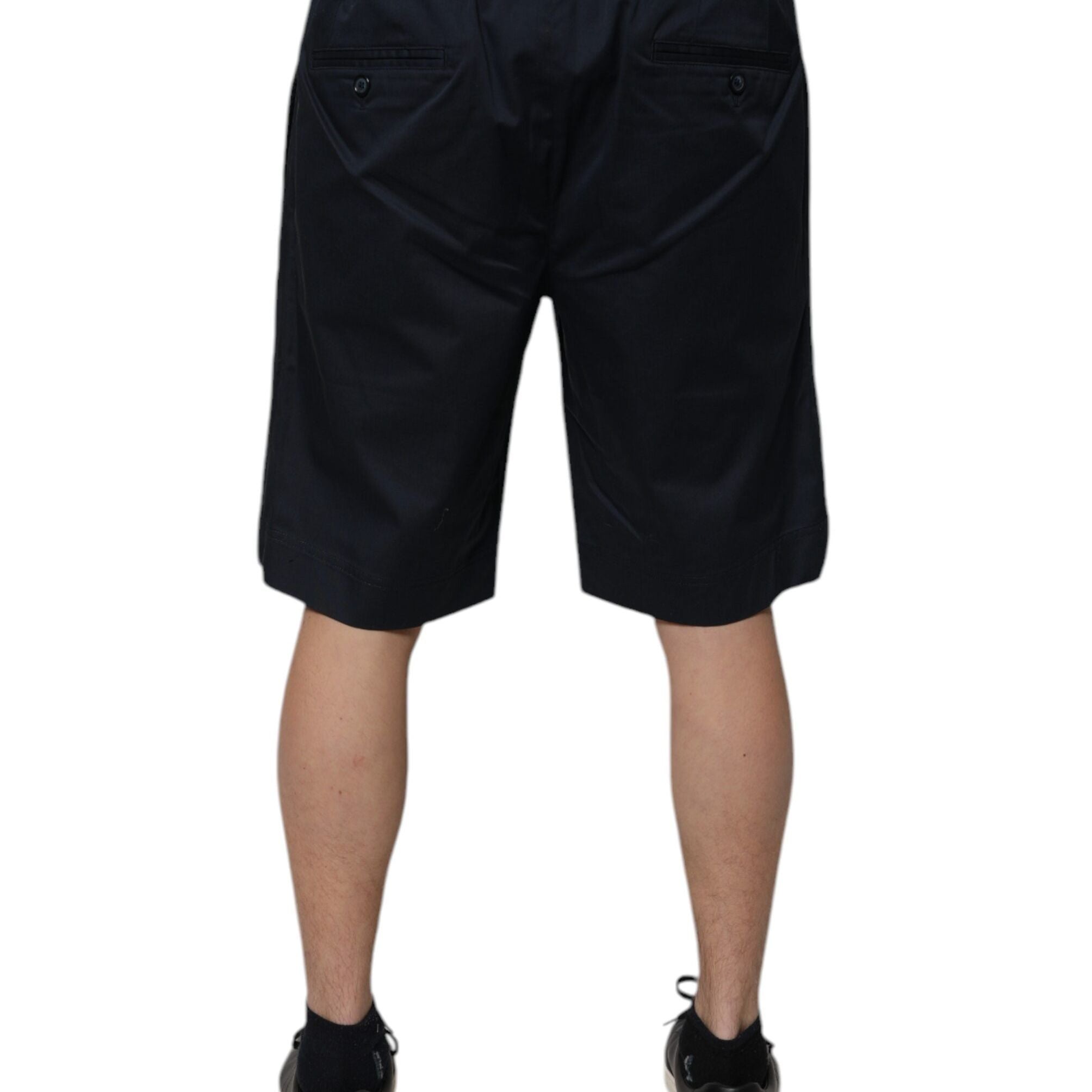 Dolce & Gabbana Navy Blue Cotton Stretch Men Bermuda Shorts