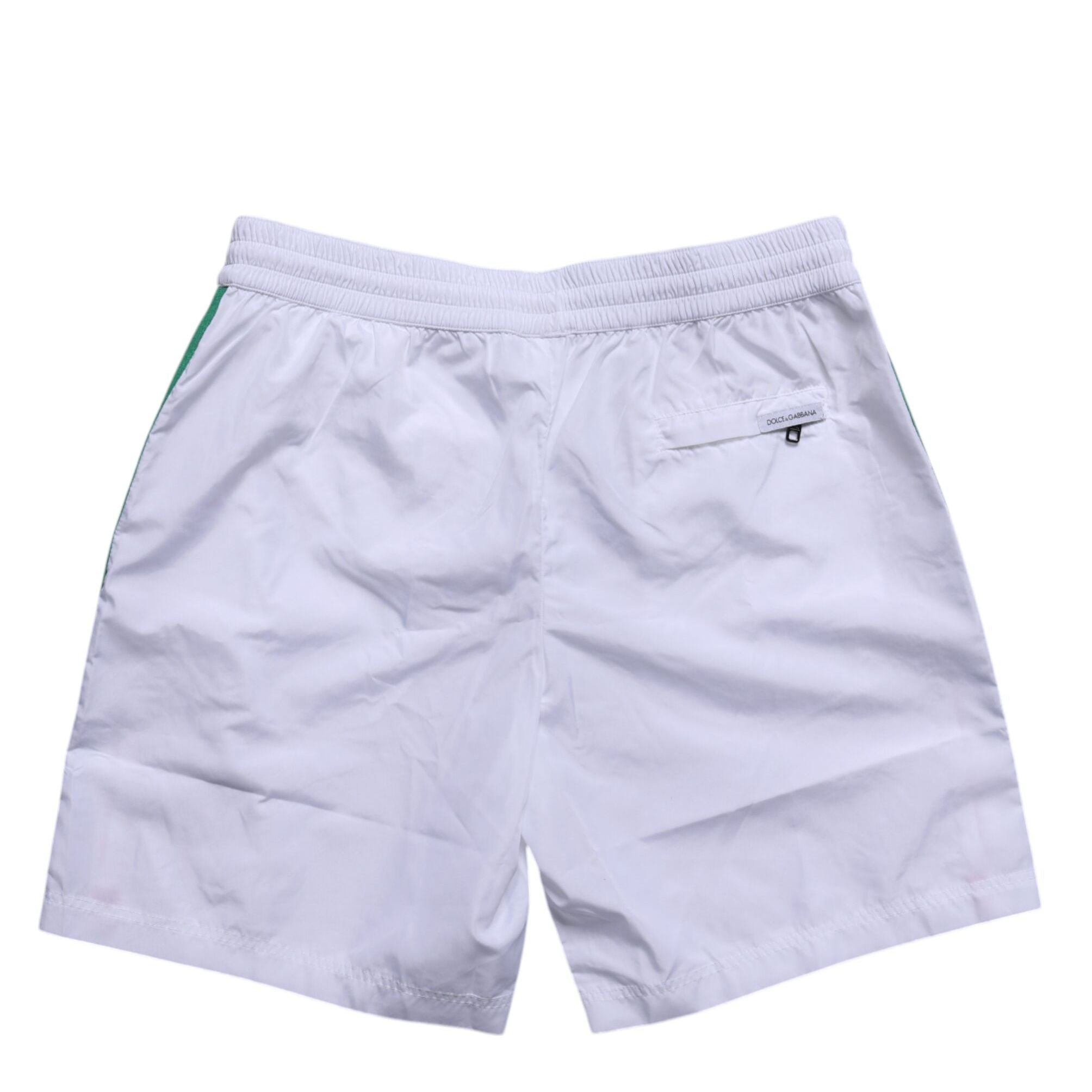 Dolce & Gabbana White Logo Polyester Men Beachwear Swimwear