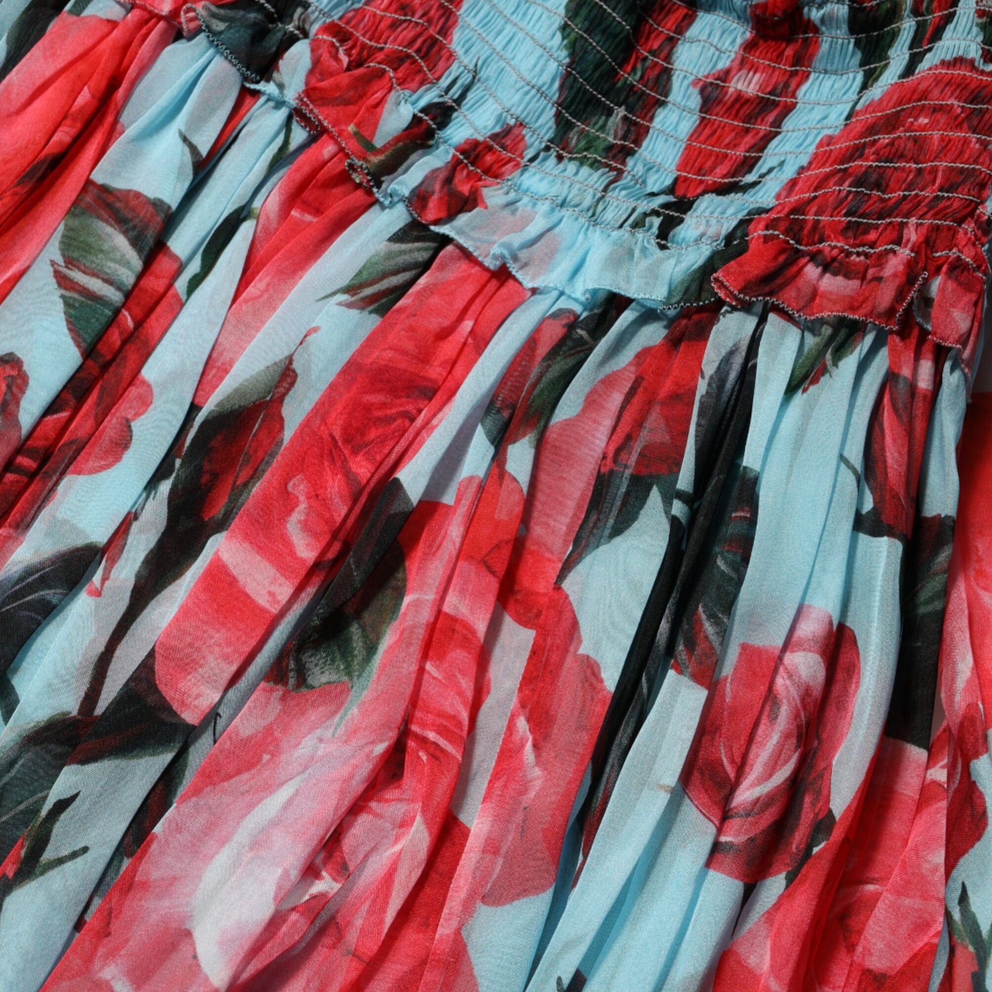 Dolce & Gabbana Multicolor Romantic Floral Silk Chiffon Dress