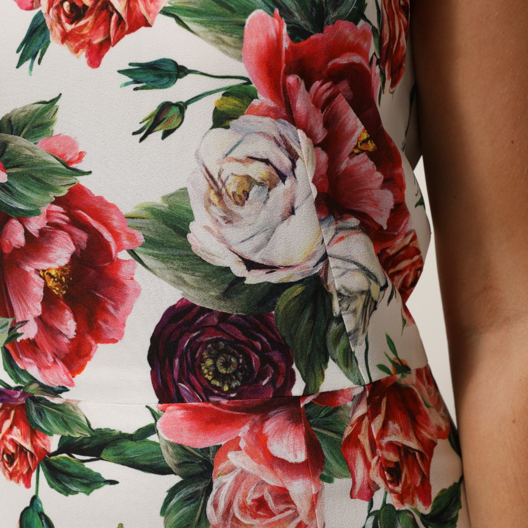 Dolce & Gabbana Multicolor Floral Print Viscose Sheath Dress
