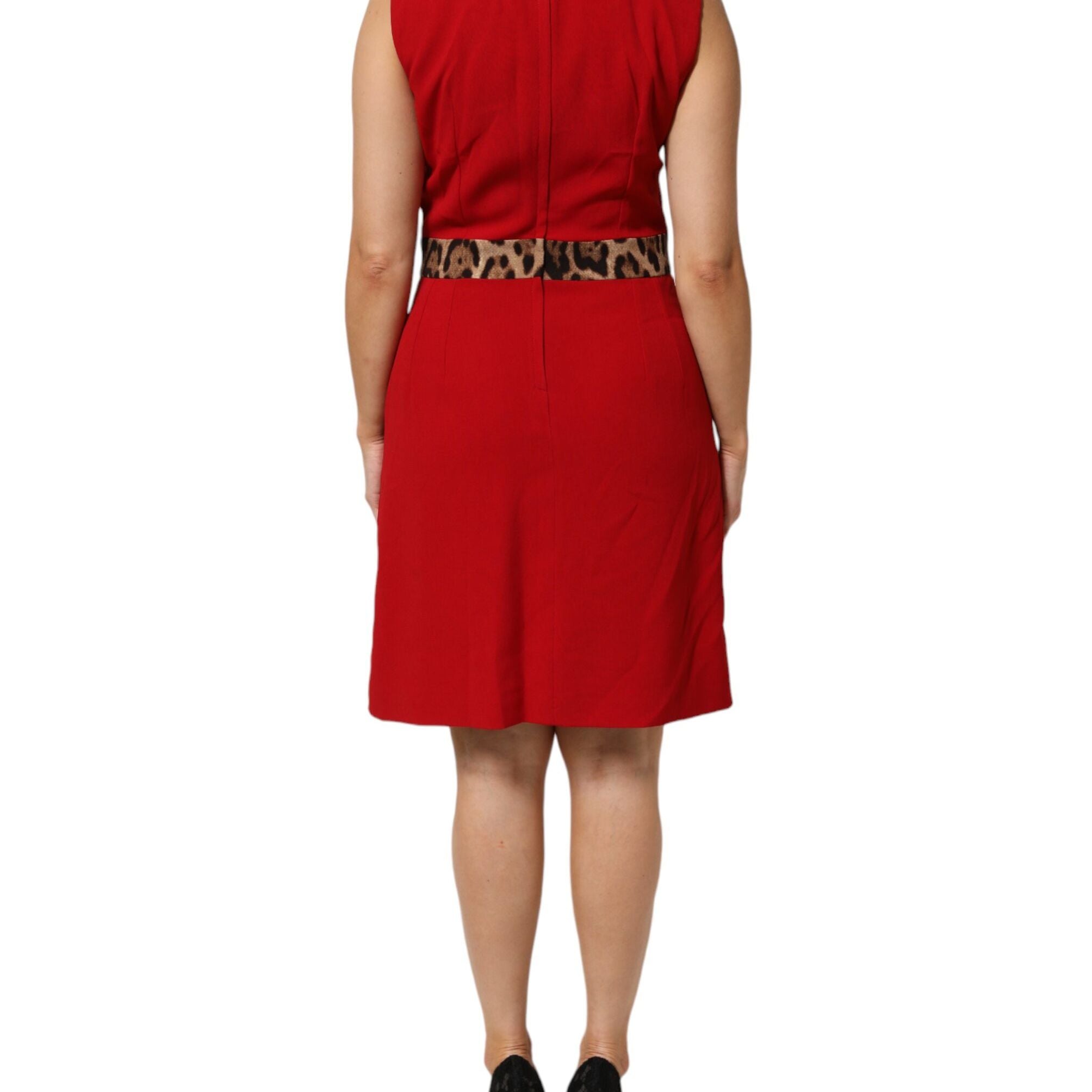 Dolce & Gabbana Red Leopard Viscose Sheath A-line Dress