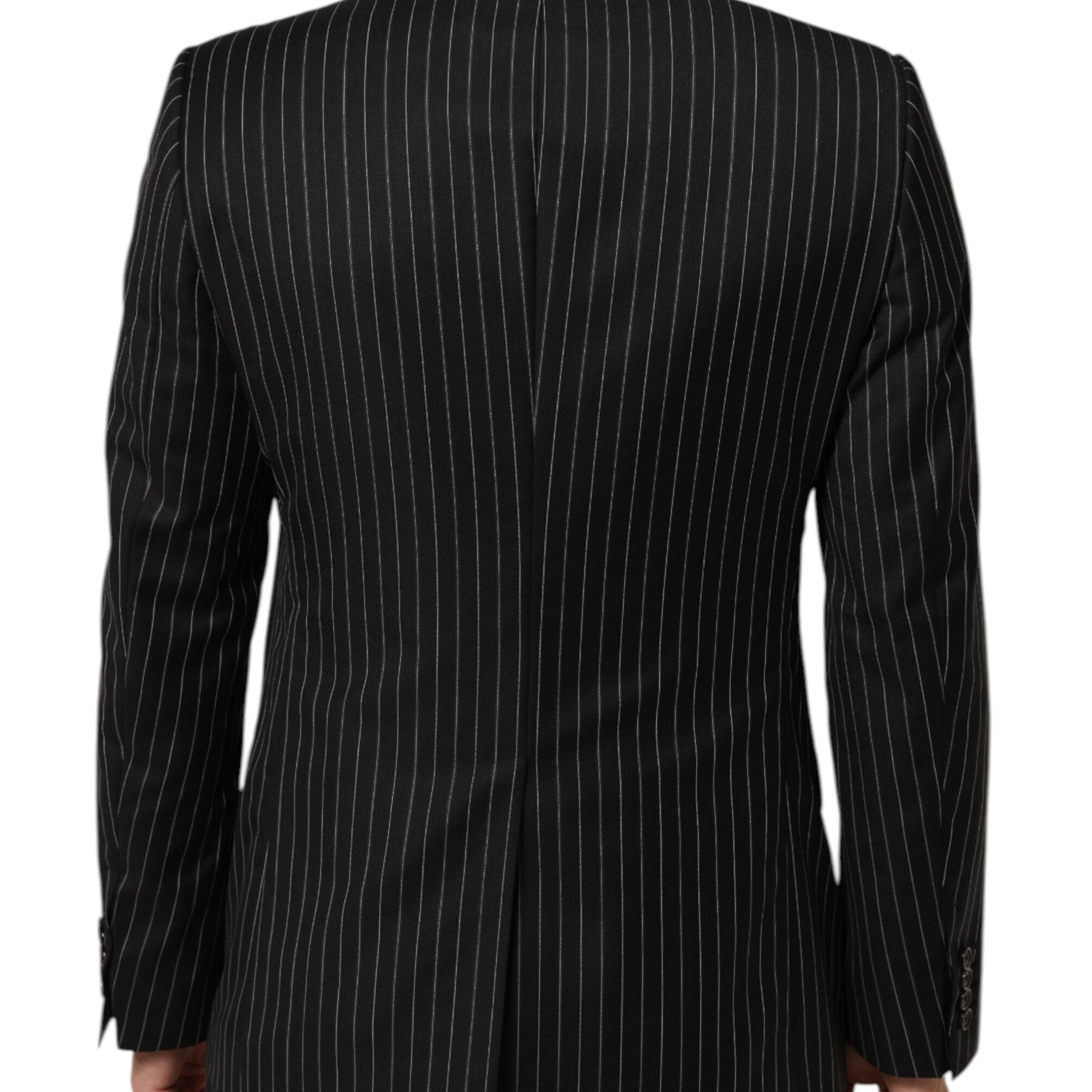 Dolce & Gabbana Black Stripes MARTINI 1 Button Suit Blazer