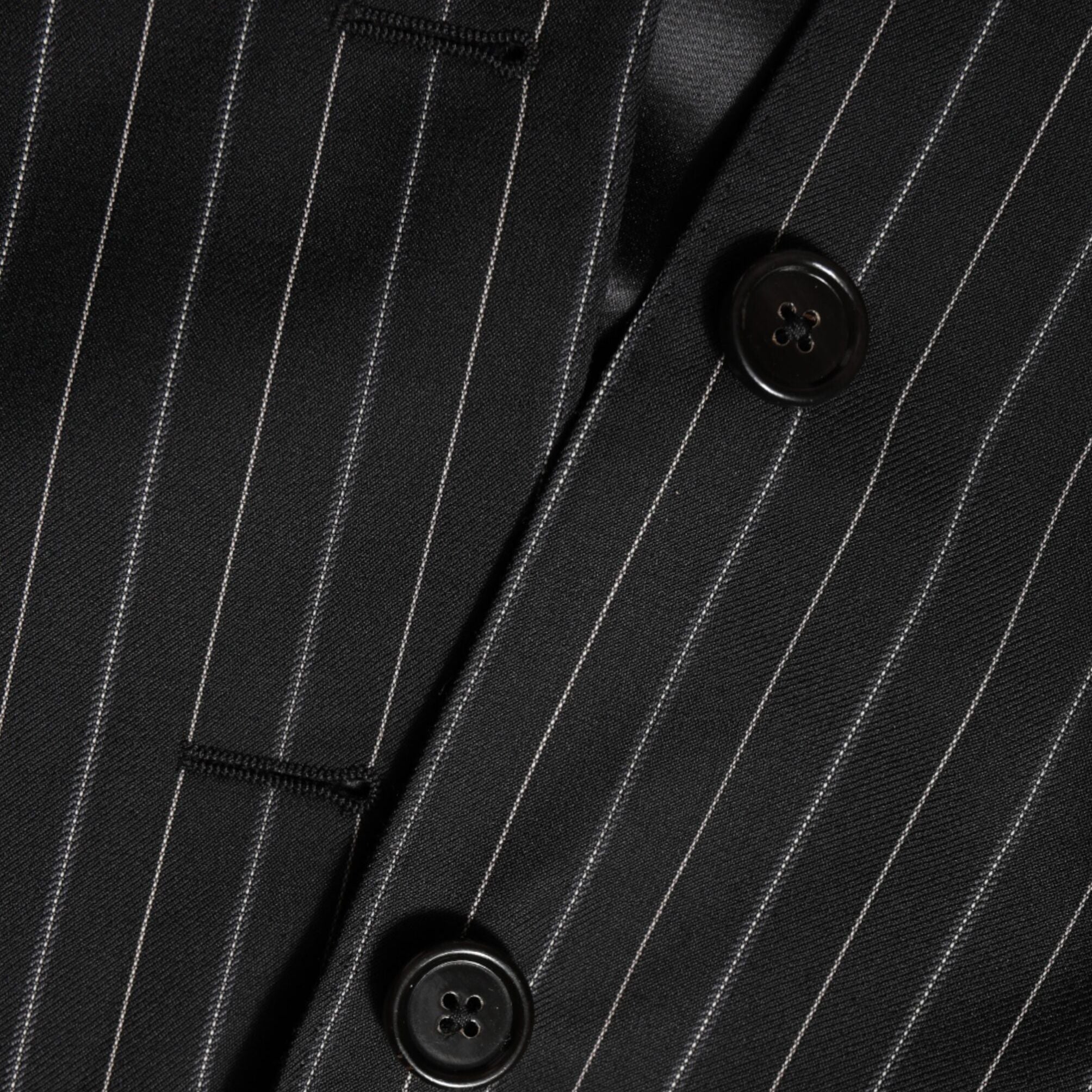 Dolce & Gabbana Black Stripes MARTINI 1 Button Suit Blazer