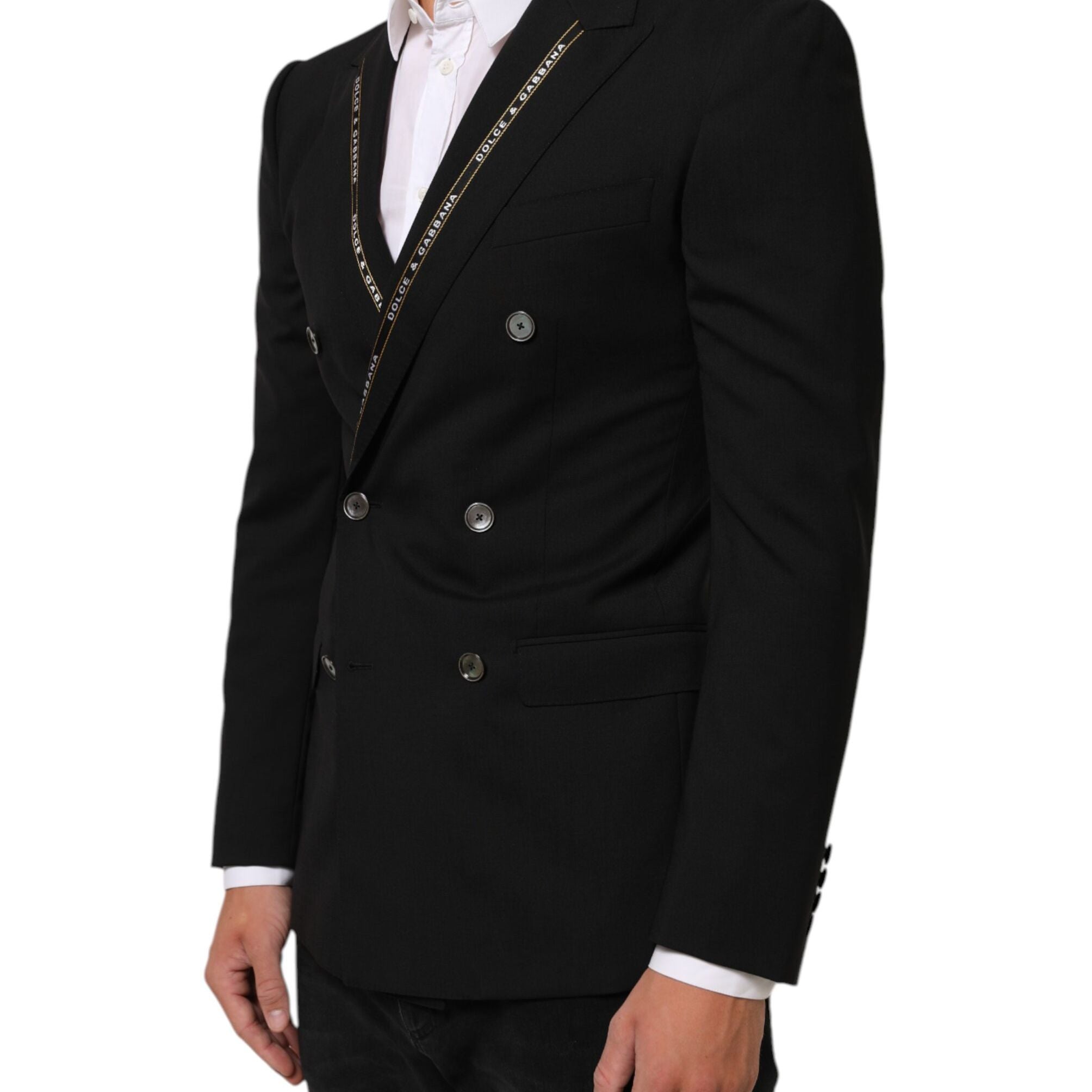 Dolce & Gabbana Black SICILIA Double Breasted Jacket Blazer