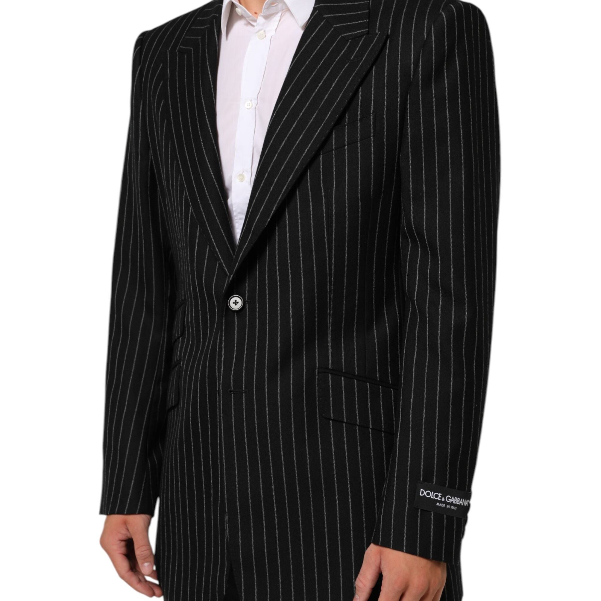 Dolce & Gabbana Black Stripes 2 Buttons Suit Jacket Blazer