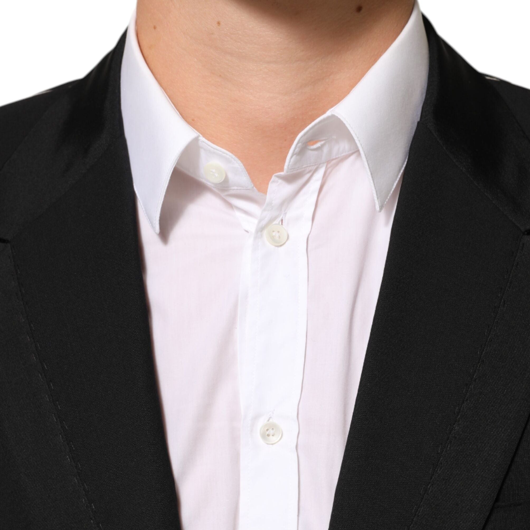 Dolce & Gabbana Black Wool 2 Buttons Suit Men Jacket Blazer
