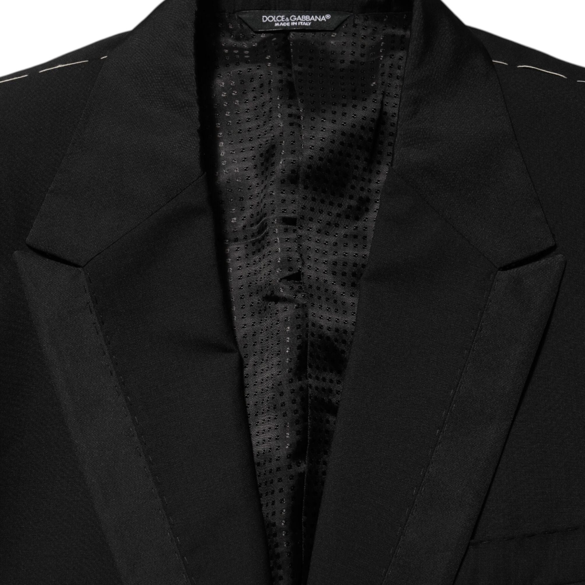 Dolce & Gabbana Black Wool 2 Buttons Suit Men Jacket Blazer