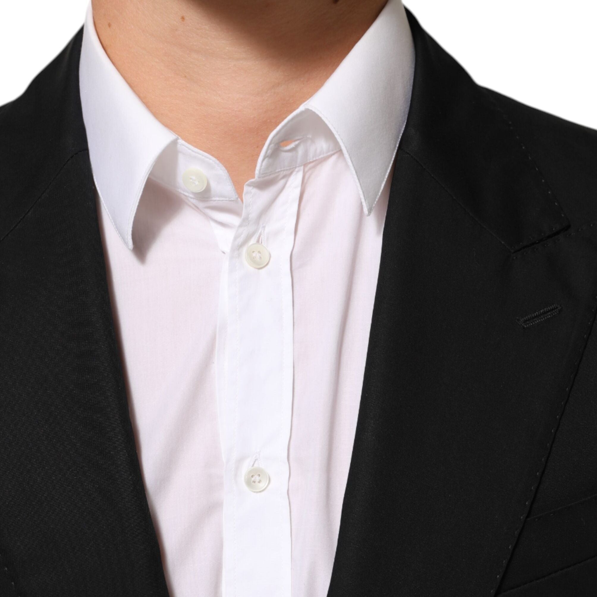 Dolce & Gabbana Black Wool 2 Buttons Suit Men Jacket Blazer