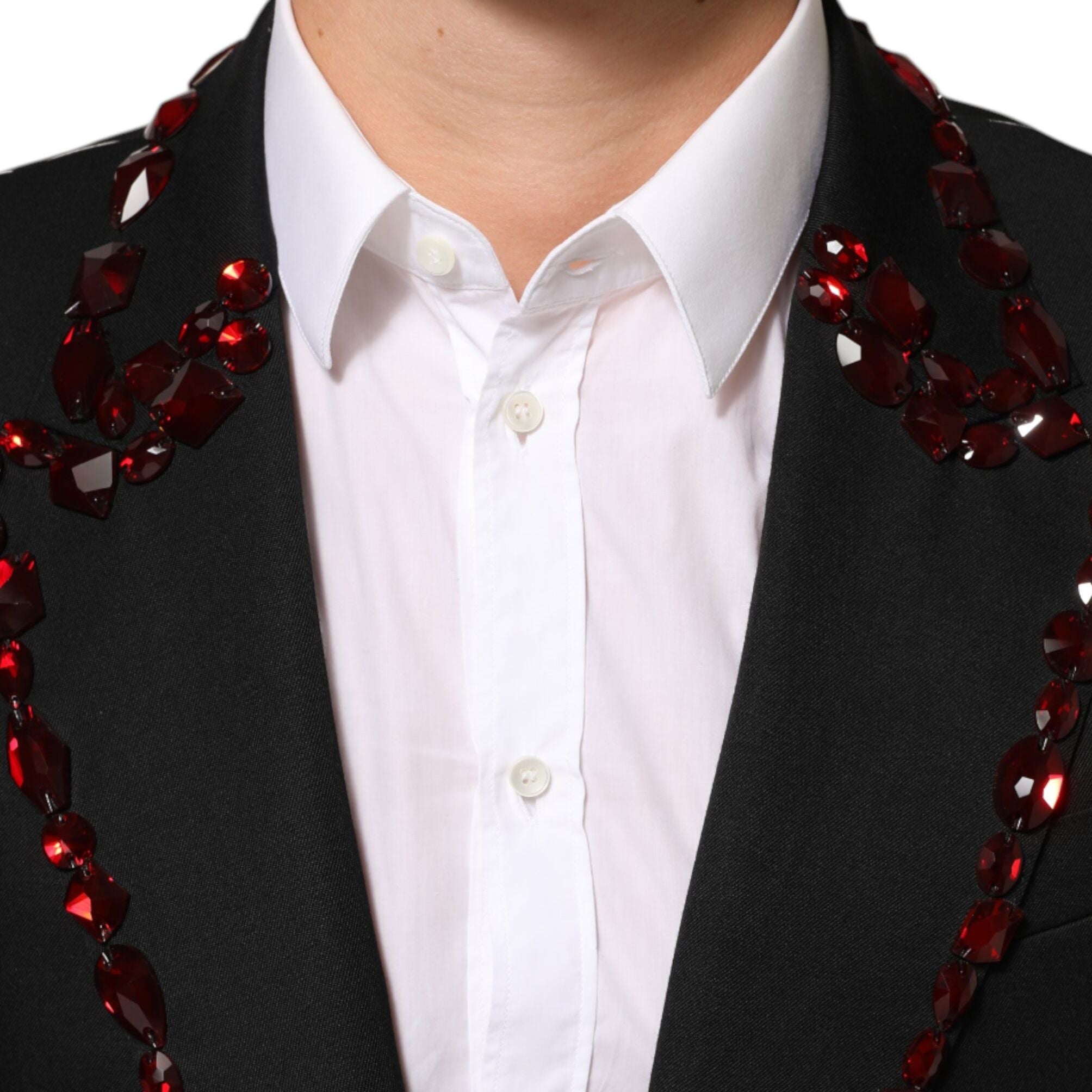 Dolce & Gabbana Black SICILIA Crystal Embellished Men Blazer