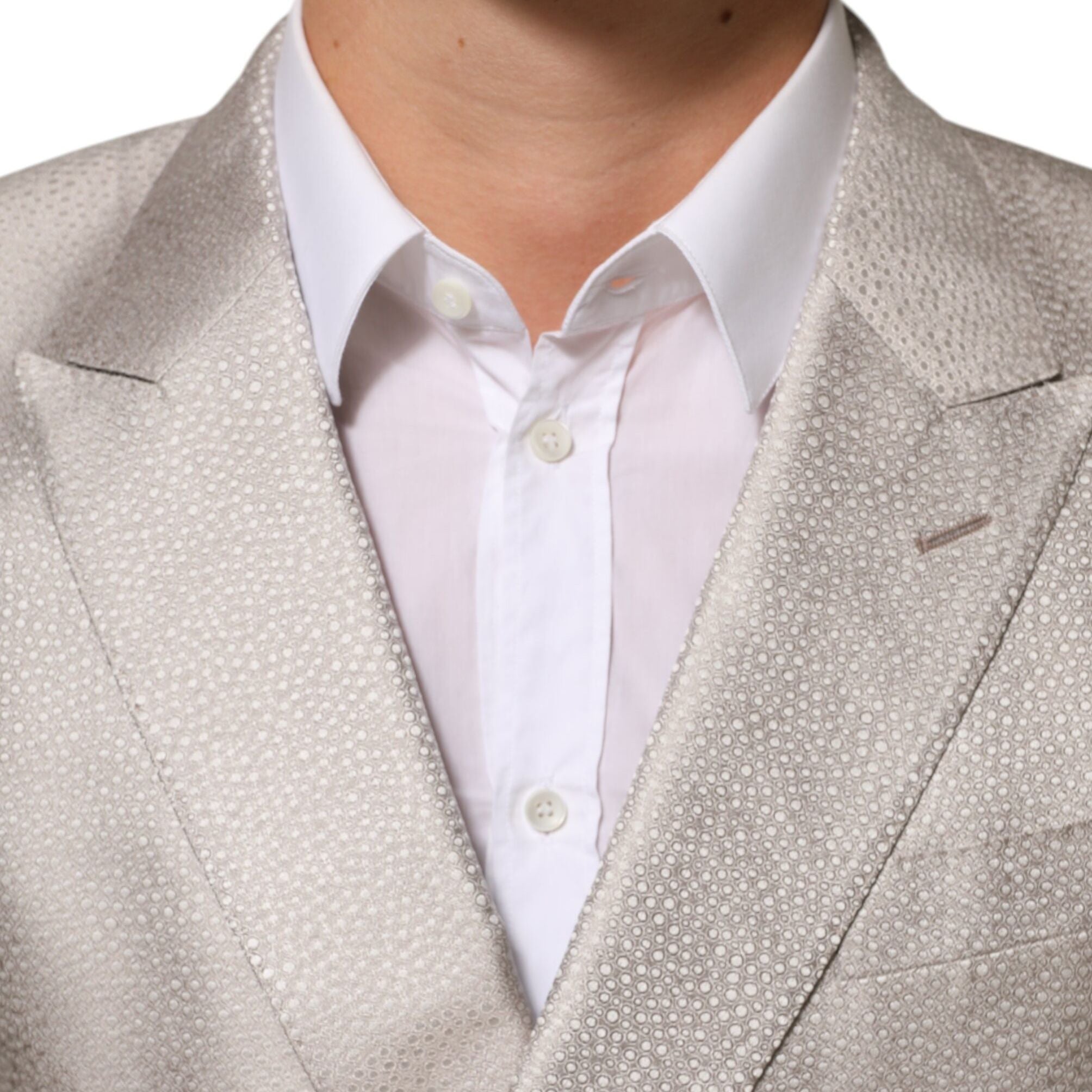 Dolce & Gabbana Beige MARTINI Double-Breasted Suit Blazer