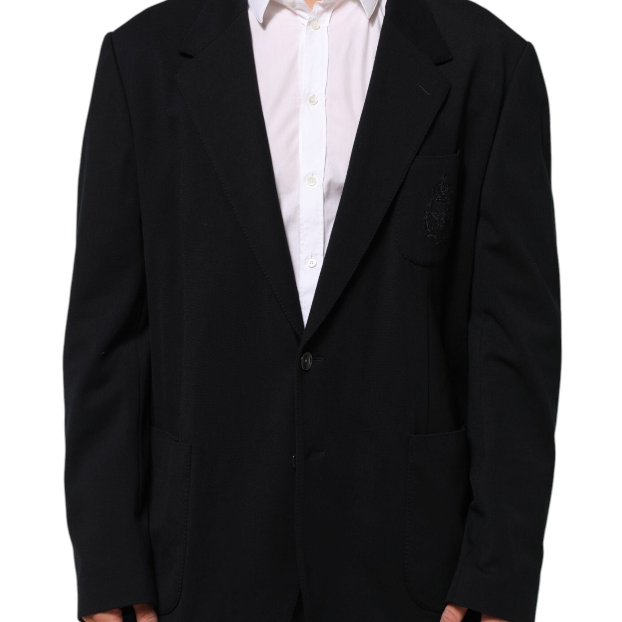 Dolce & Gabbana Black Viscose 2 Buttons Suit Jacket Blazer