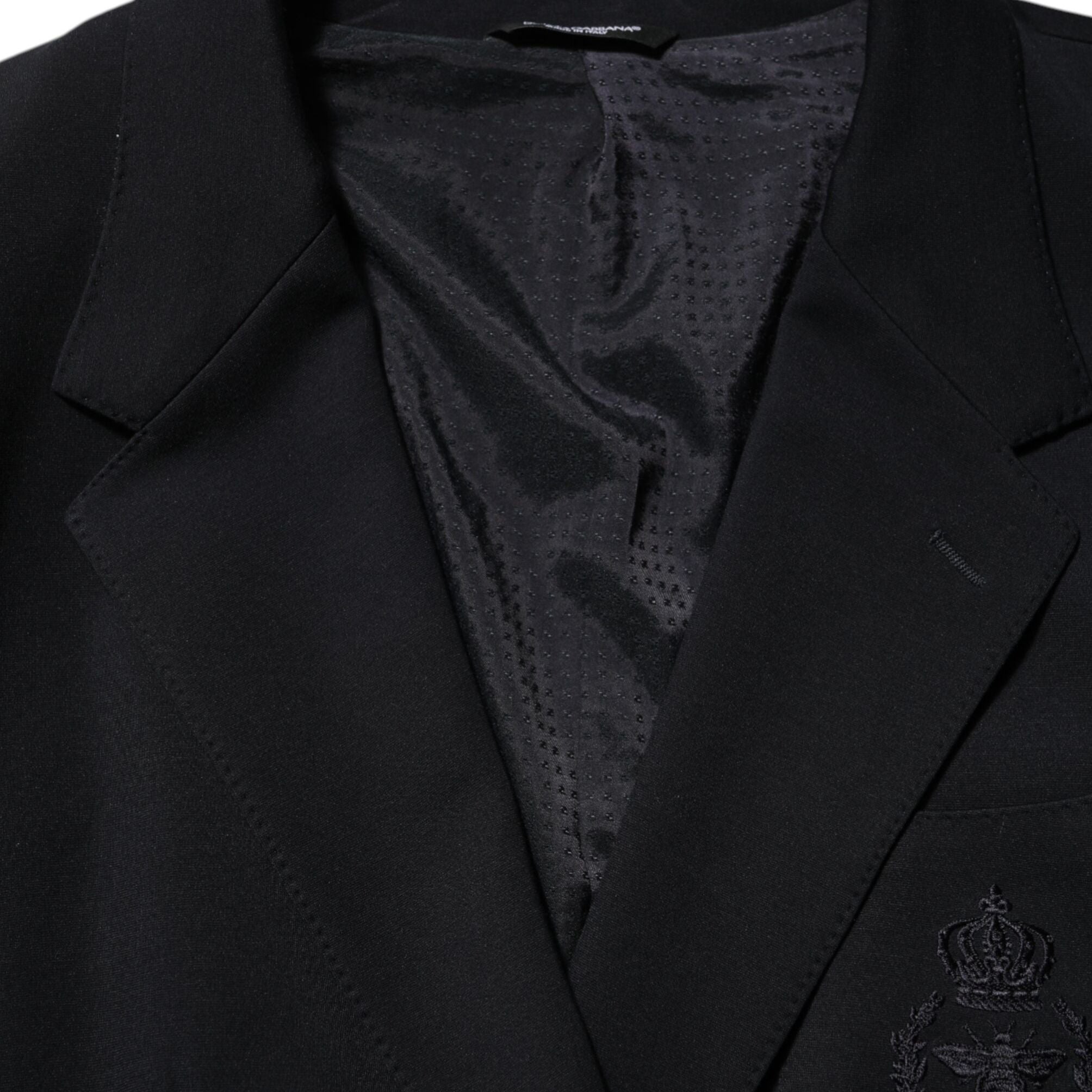 Dolce & Gabbana Black Viscose 2 Buttons Suit Jacket Blazer