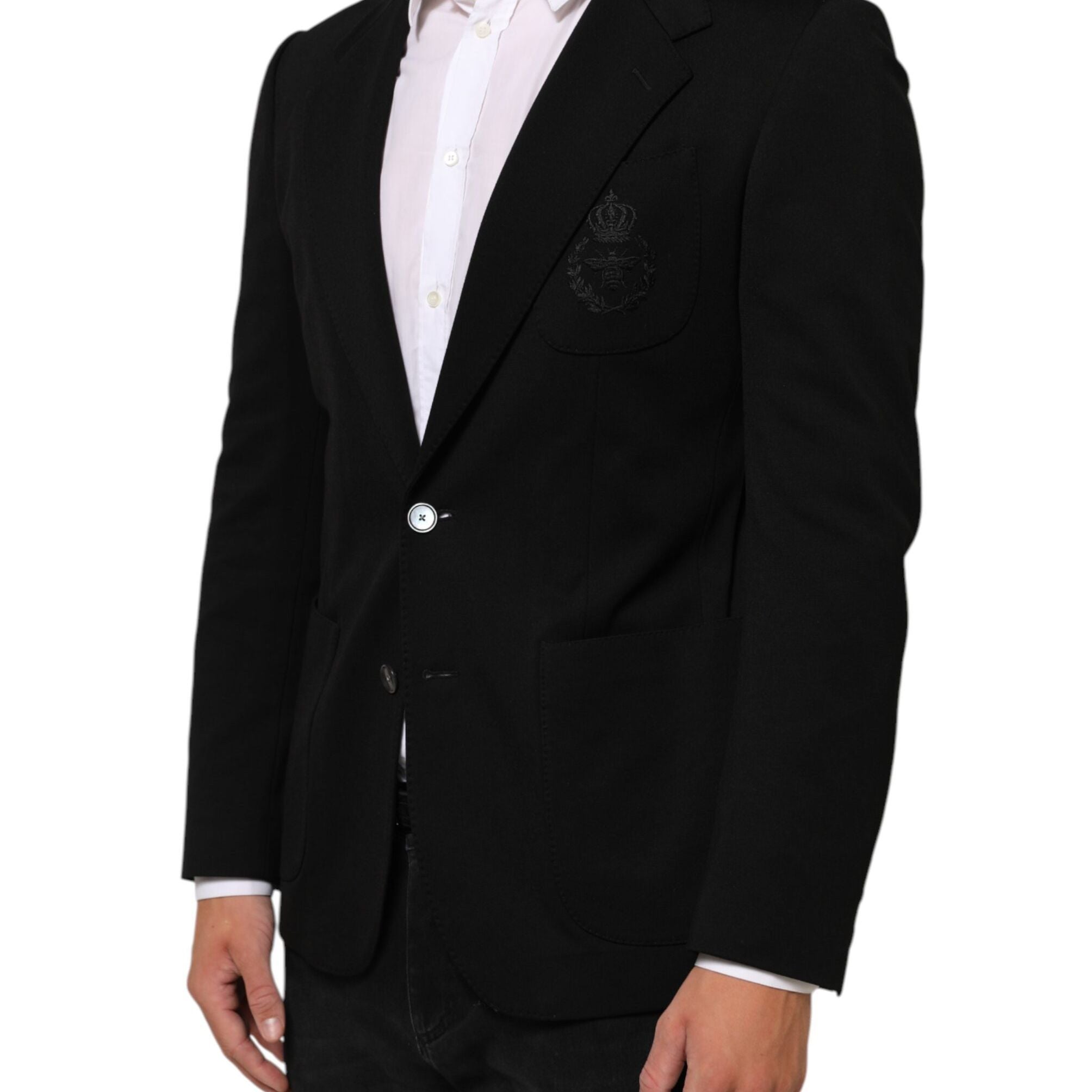 Dolce & Gabbana Black Viscose 2 Buttons Suit Jacket Blazer