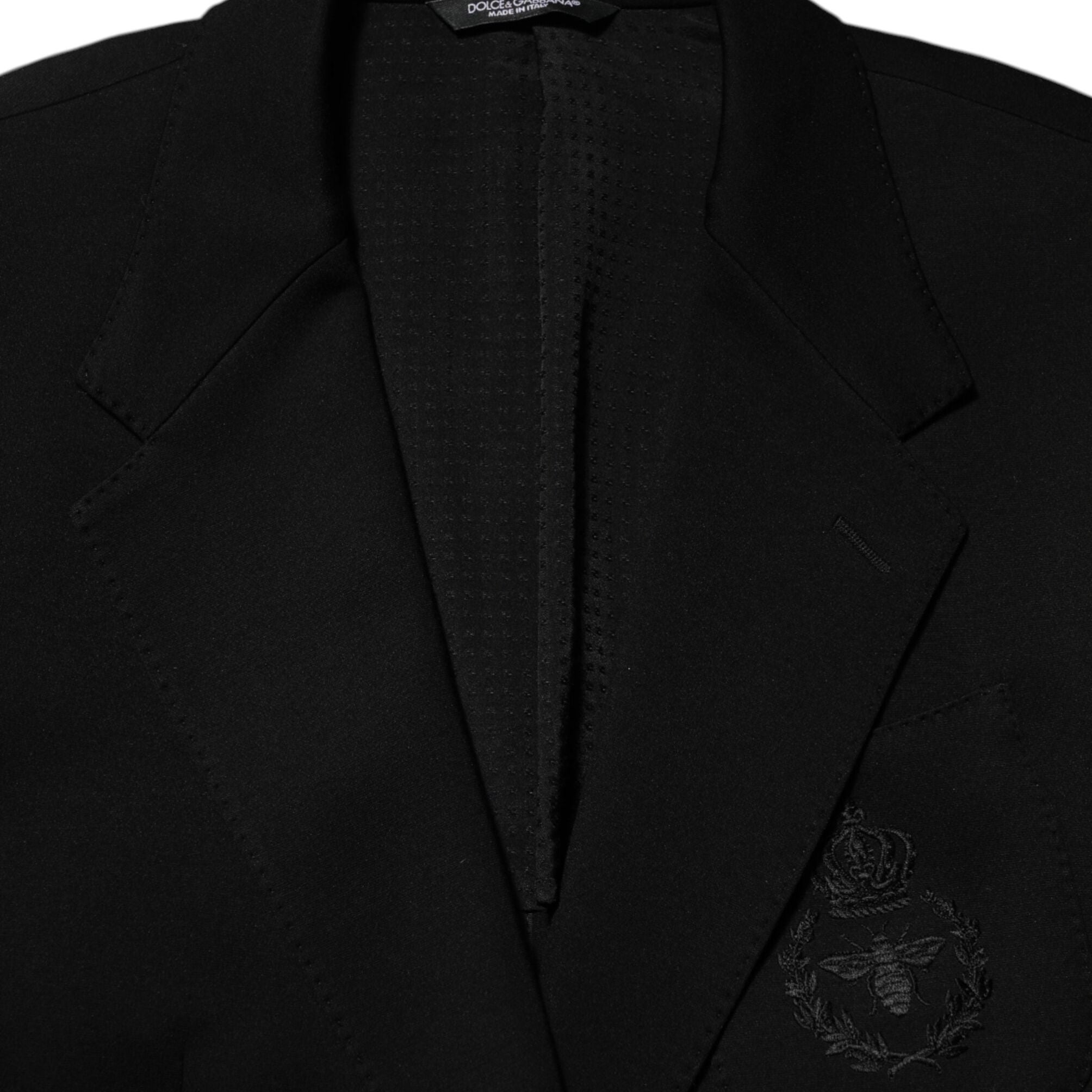 Dolce & Gabbana Black Viscose 2 Buttons Suit Jacket Blazer